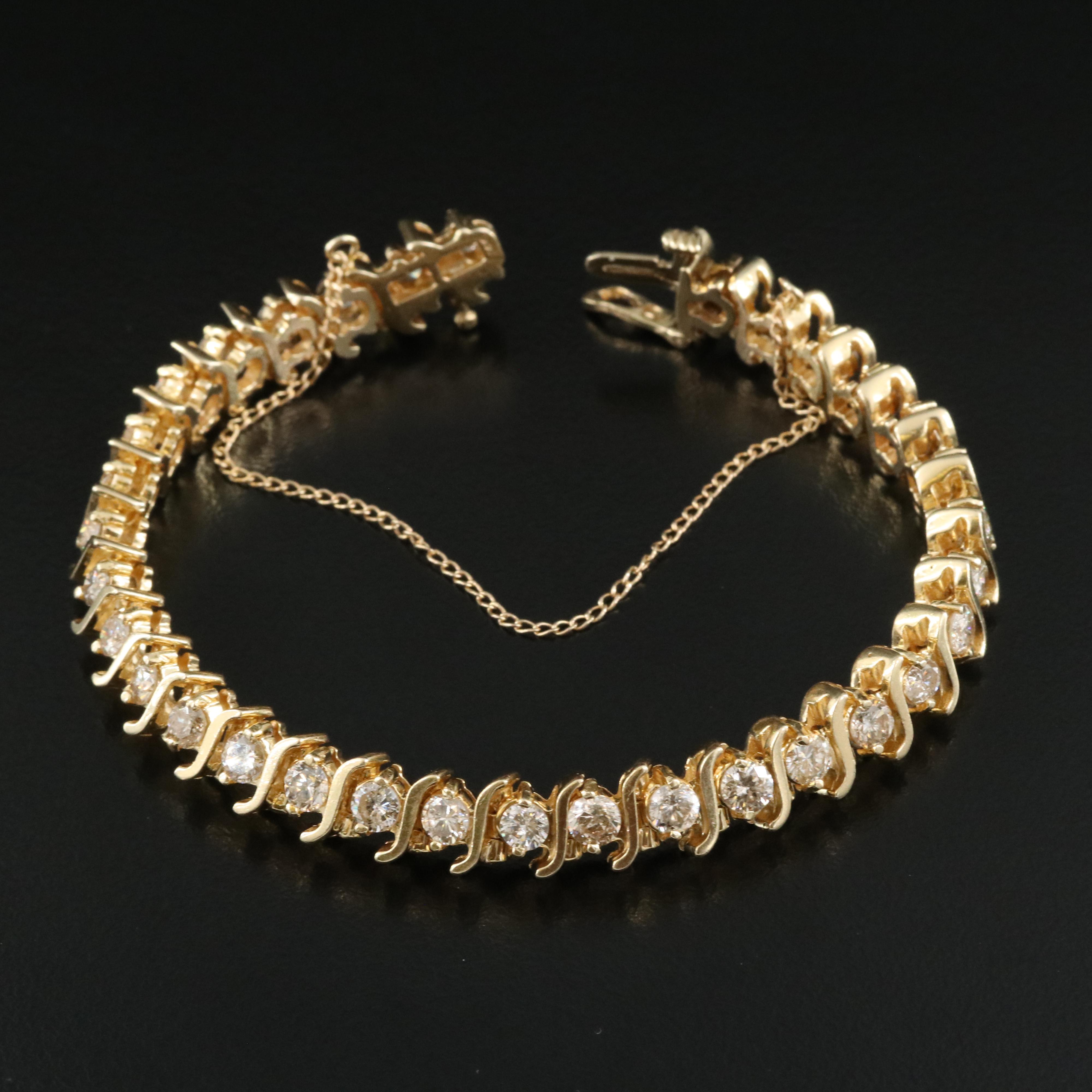 14K 6.95 CTW Diamond S Link Bracelet