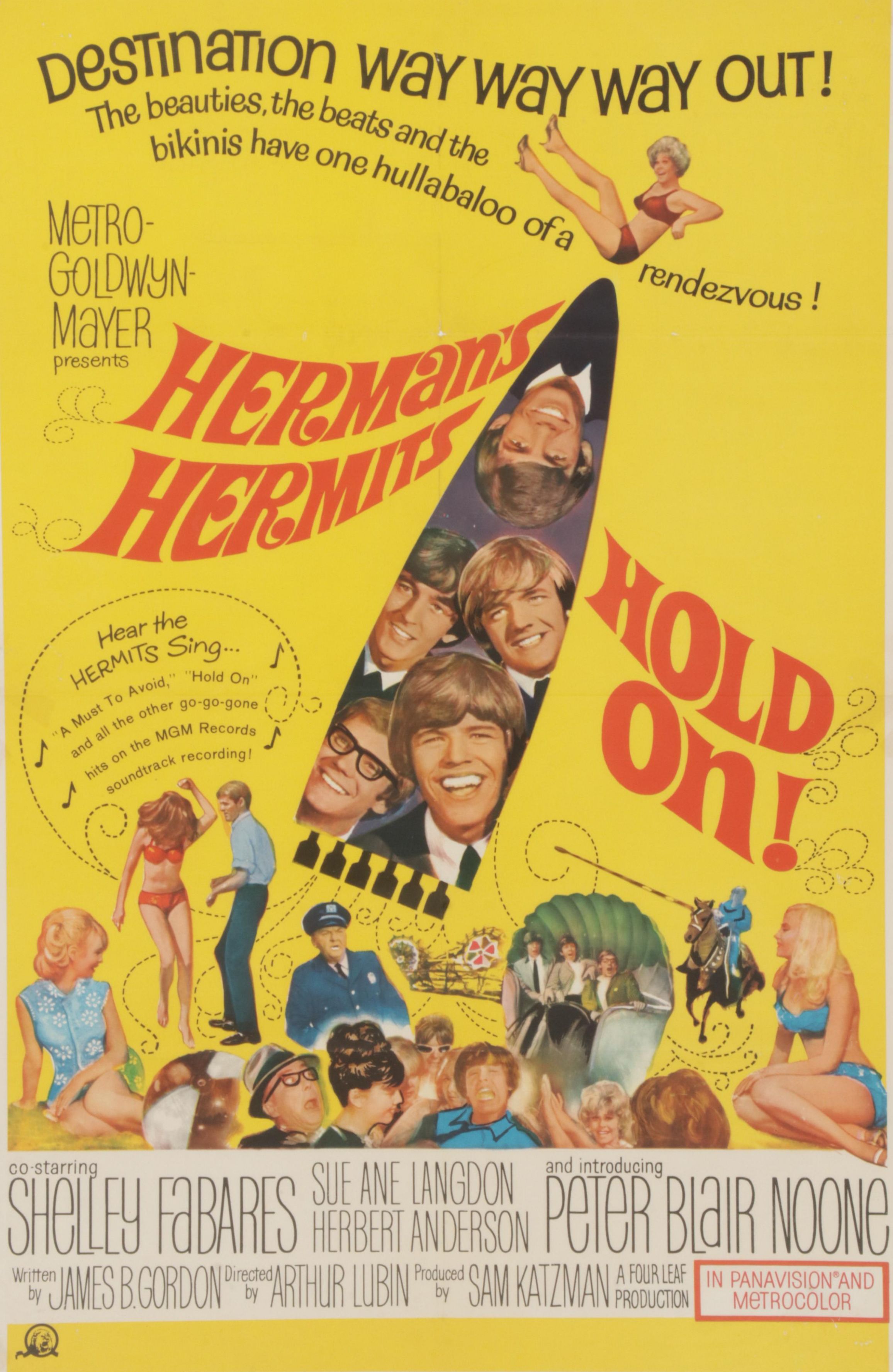 Herman's Hermits "Hold On!" Theatrical Release Movie Poster, 1966
