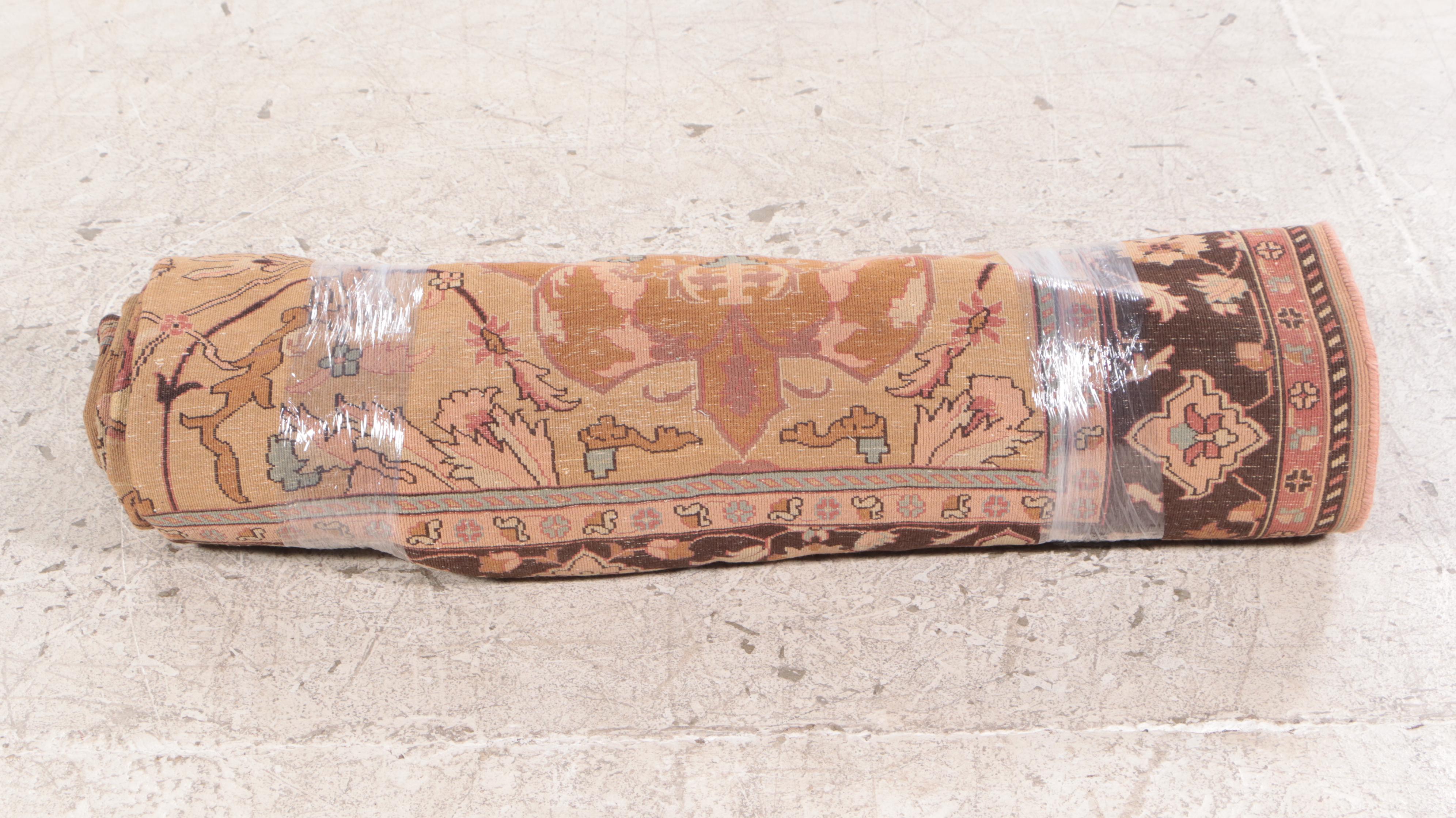 7'9 x 9'10 Hand-Knotted Turkish Oushak Area Rug