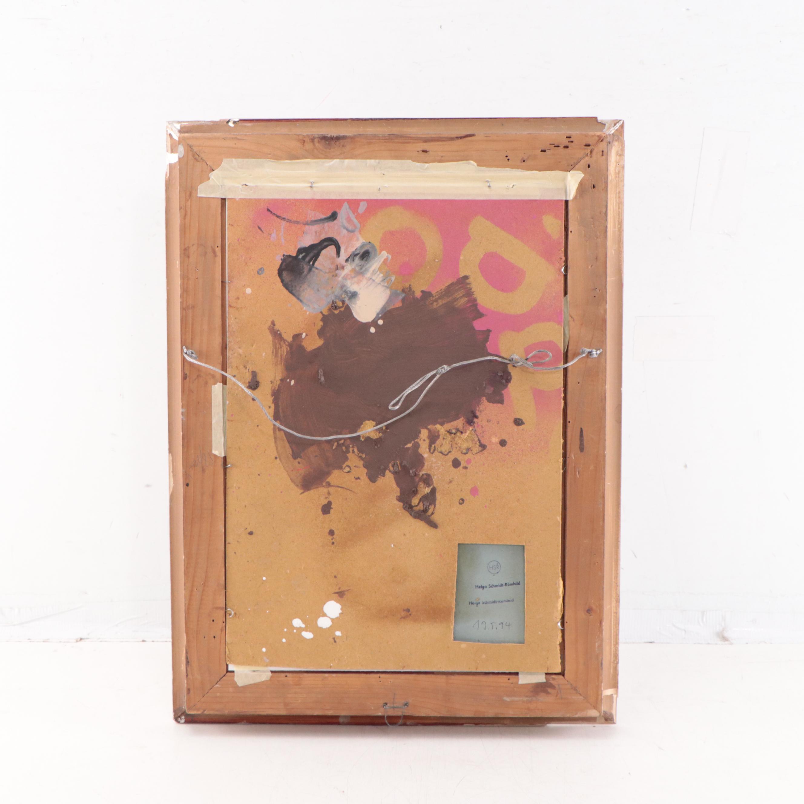 Helga Schmidt-Römhild Abstract Figural Mixed Media Painting