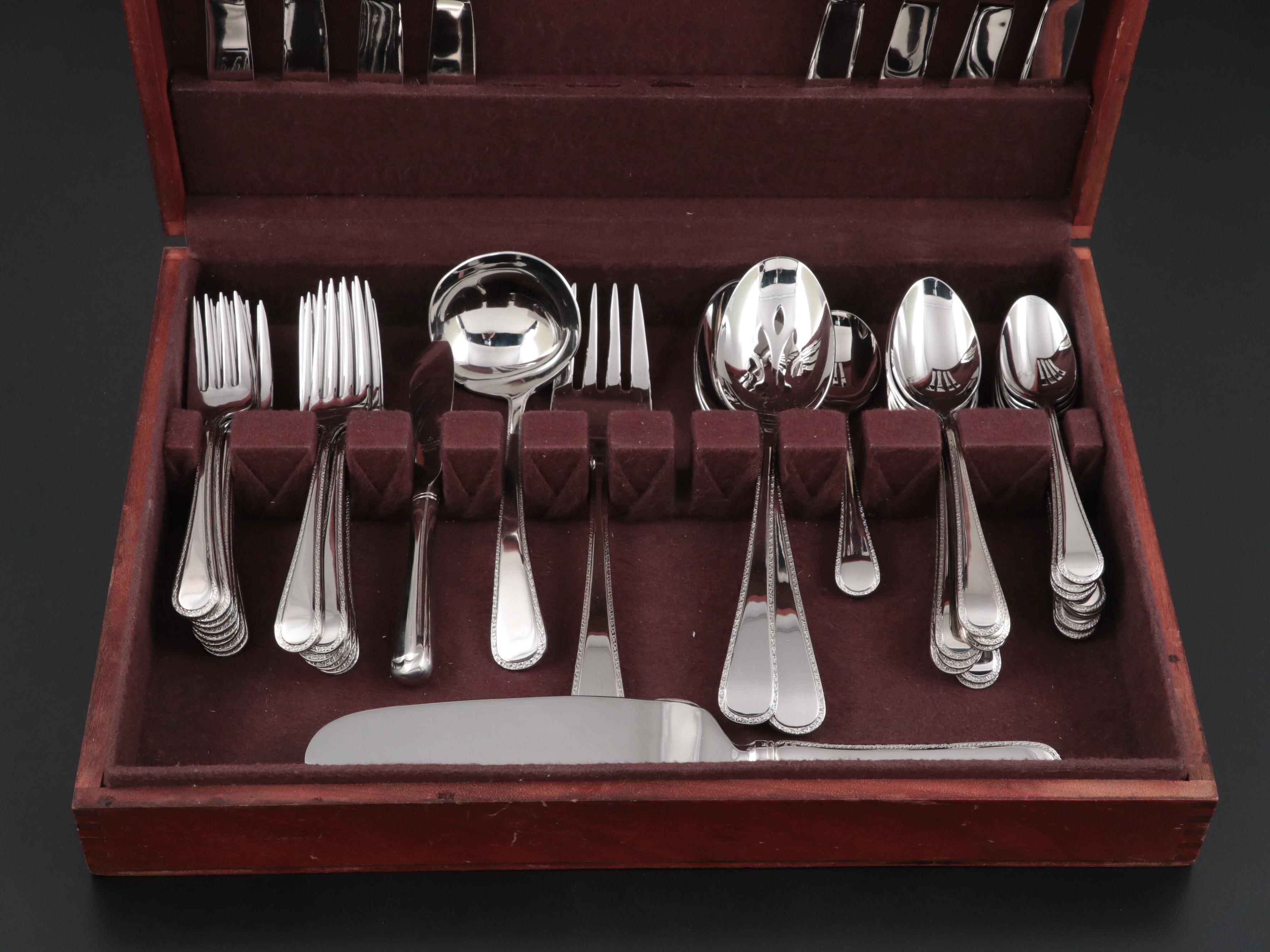 Wallace Silver Plate Flatware in Storage Chest
