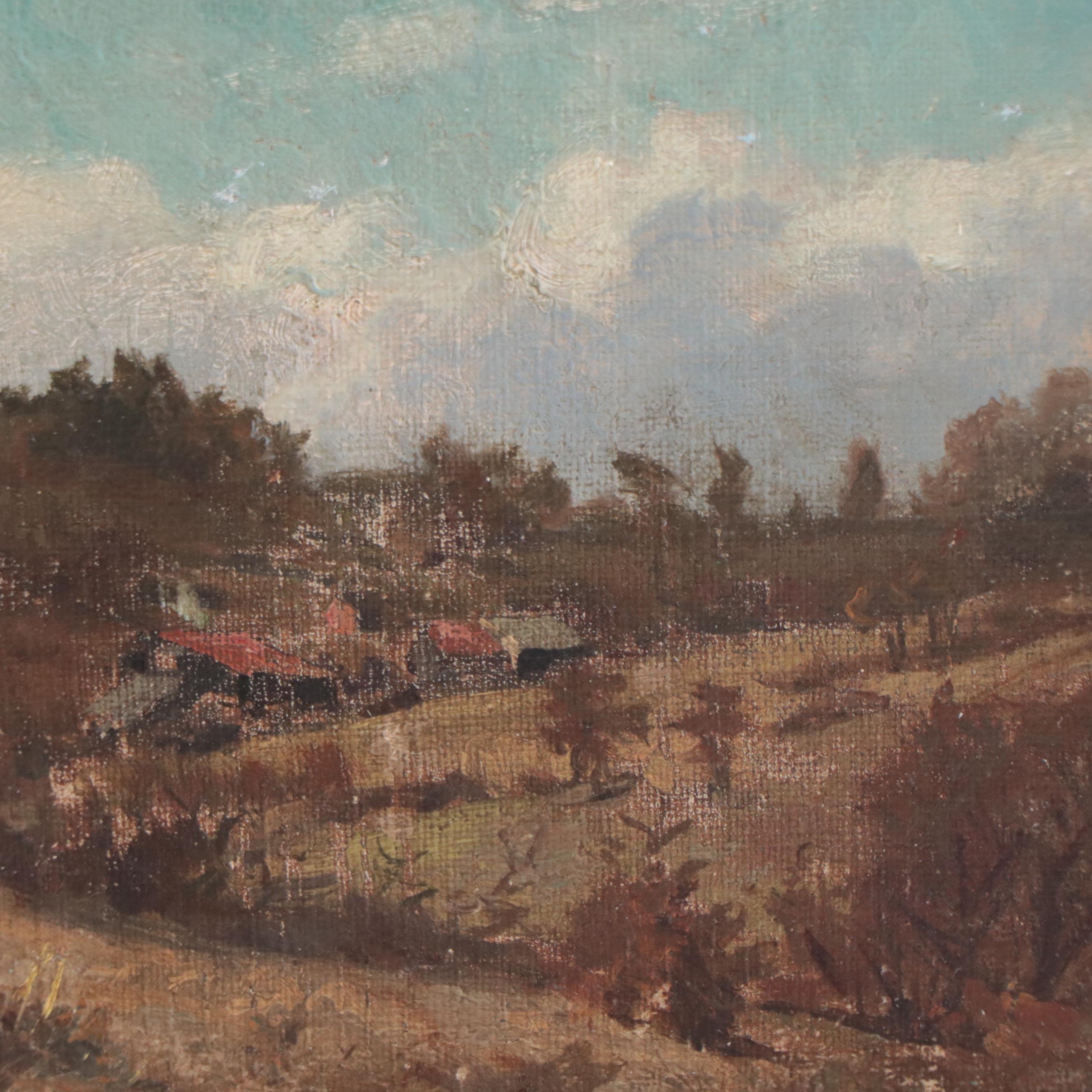 F.V. Hugo Landscape Oil Painting, Late 19th Century