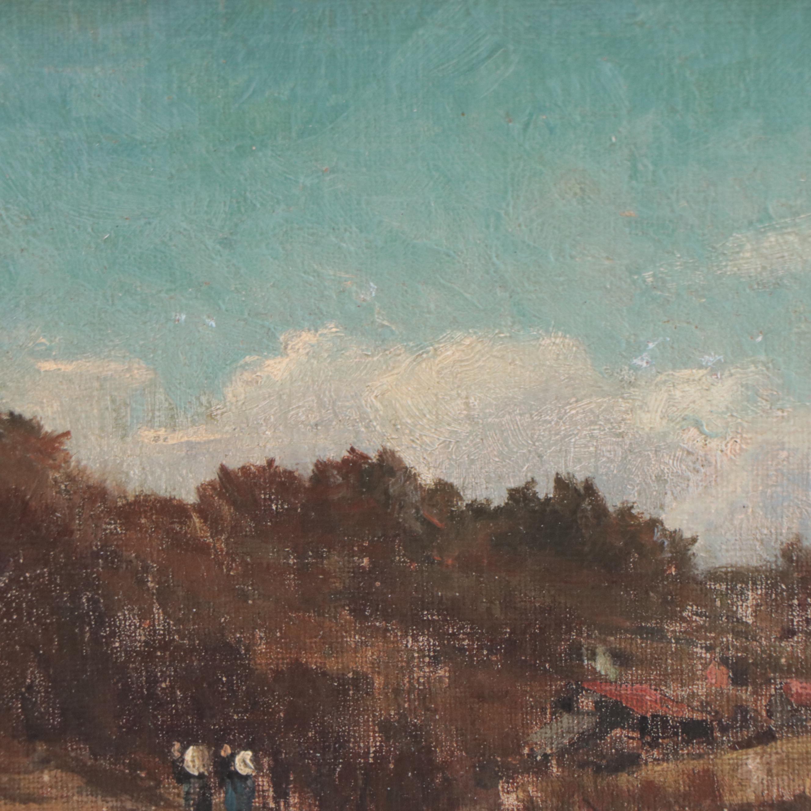F.V. Hugo Landscape Oil Painting, Late 19th Century