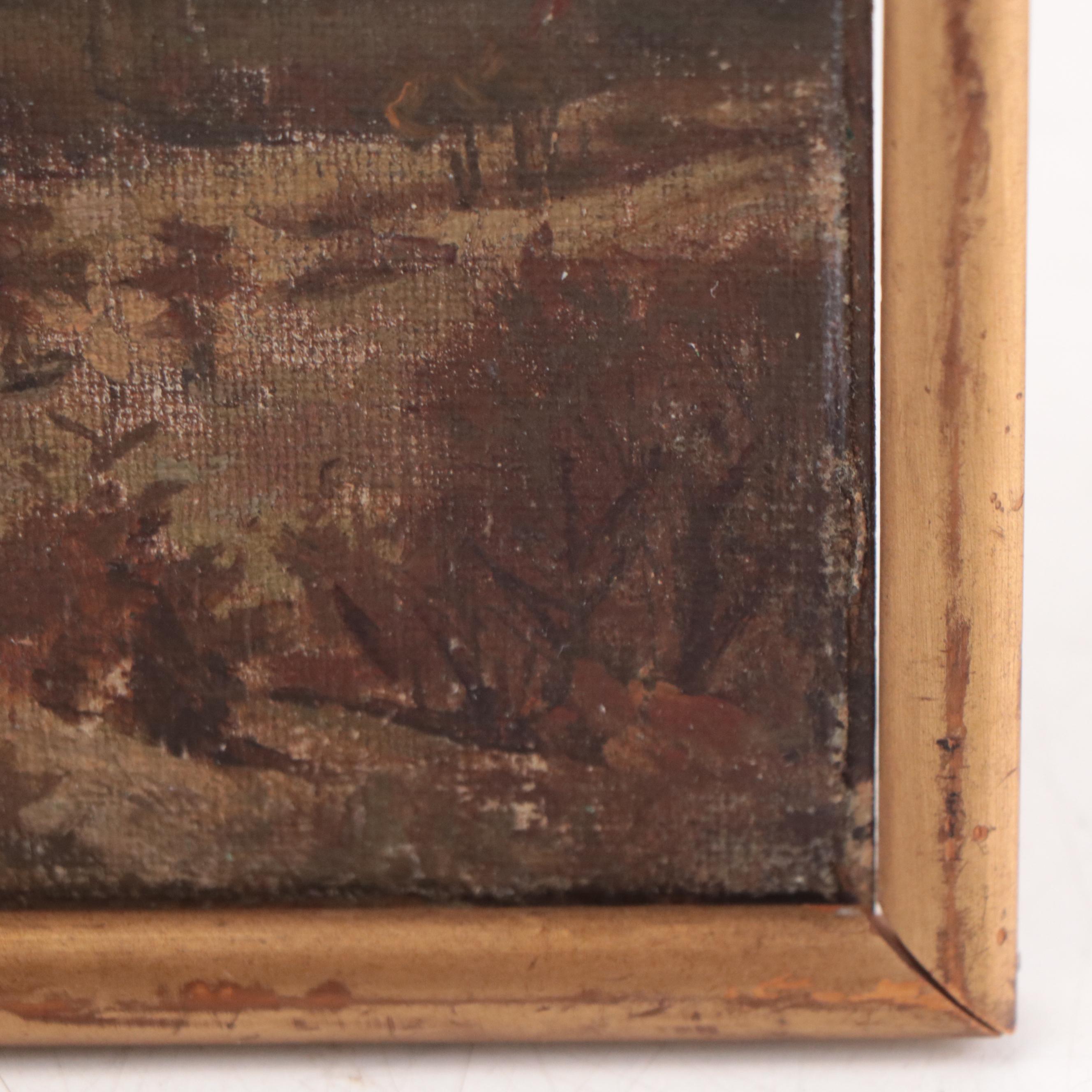 F.V. Hugo Landscape Oil Painting, Late 19th Century