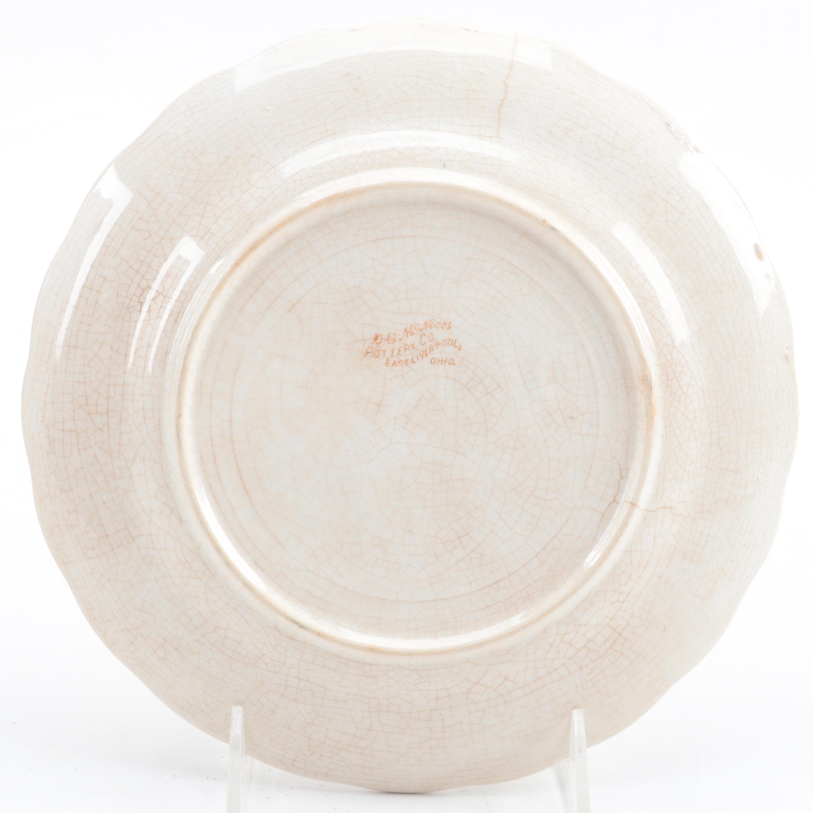 D.E. McNicol Pottery Co. Calendar Plate with Other Shadow Box Framed Calendar