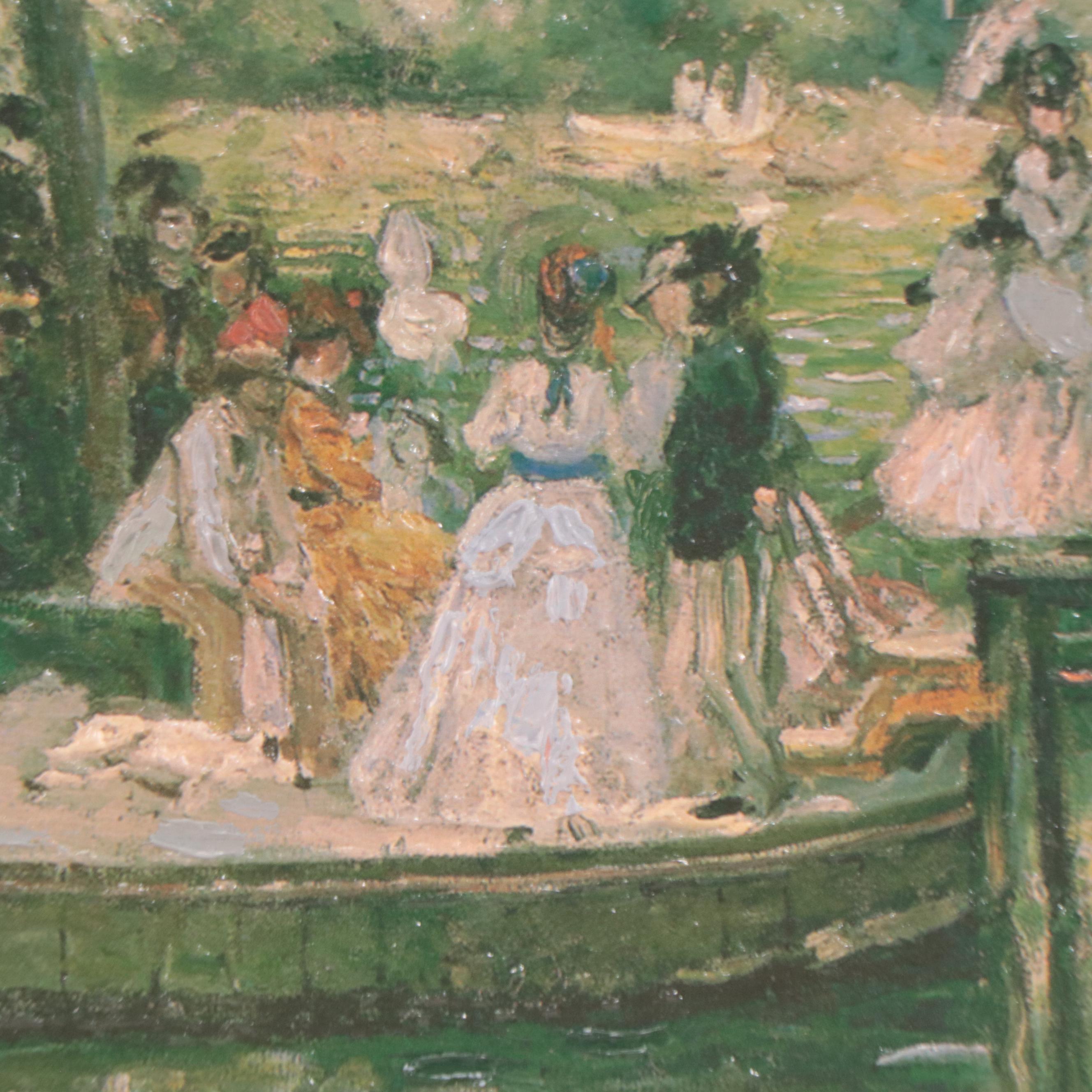 Embellished Offset Lithograph After Pierre-Auguste Renoir "La Grenouillère"