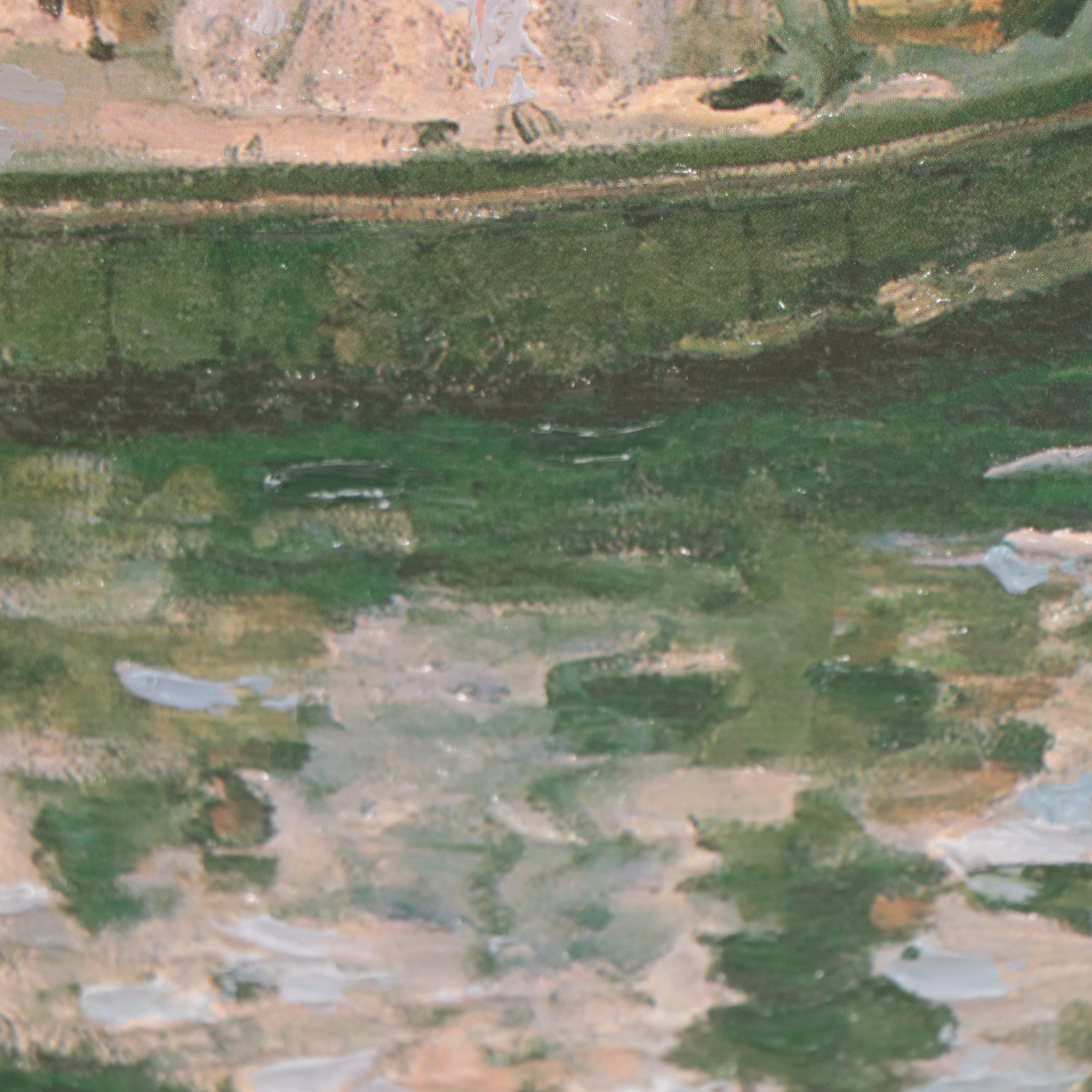 Embellished Offset Lithograph After Pierre-Auguste Renoir "La Grenouillère"