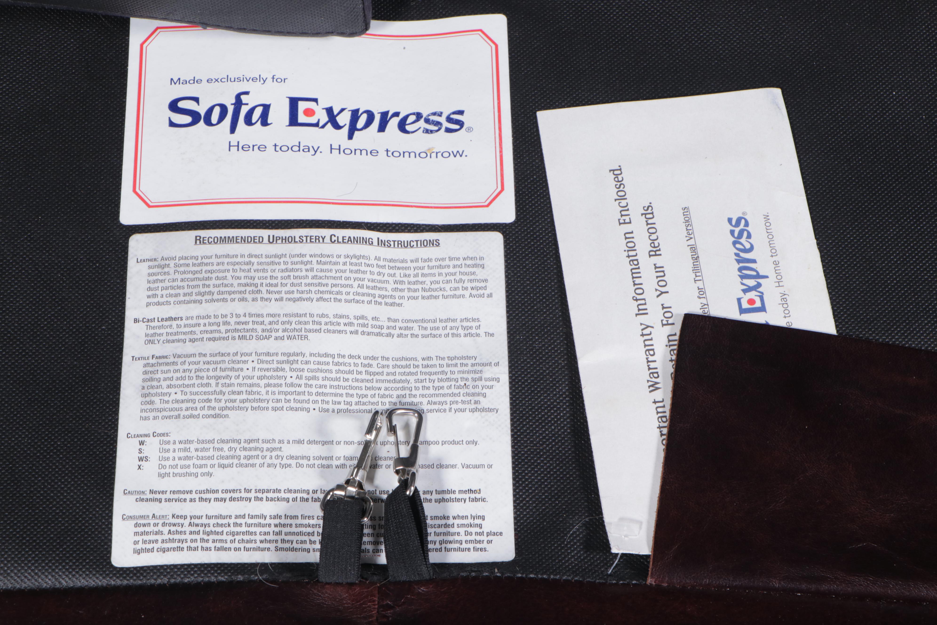 Sofa Express Leather Roll-Arm Sofa with Nailheads