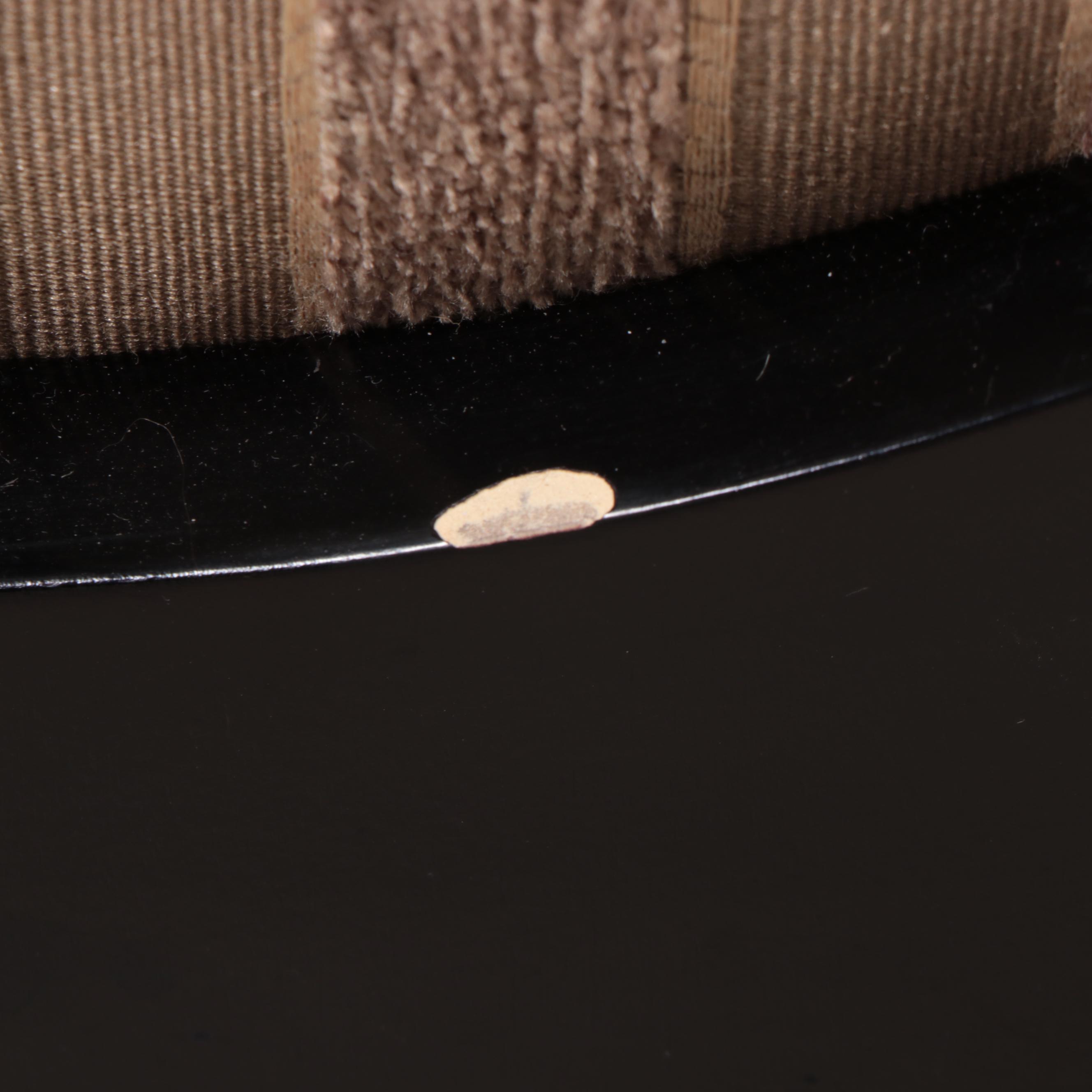 Pair of Cindy Crawford Home Ebonized and Custom-Upholstered Easy Armchairs