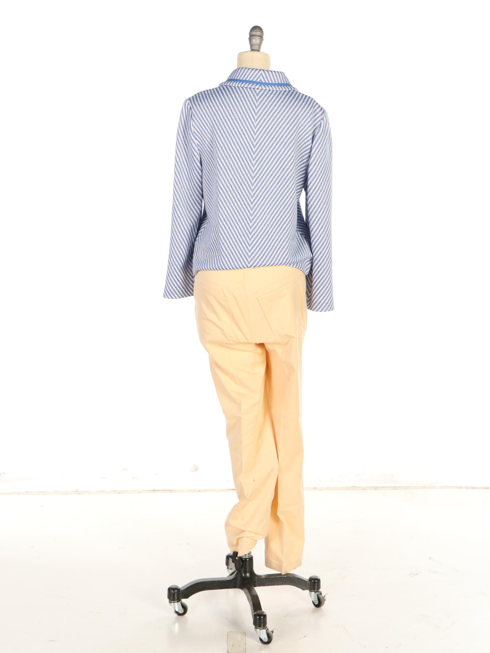 St. John Sport Zip Front Knit Jacket and Five Pocket Pants