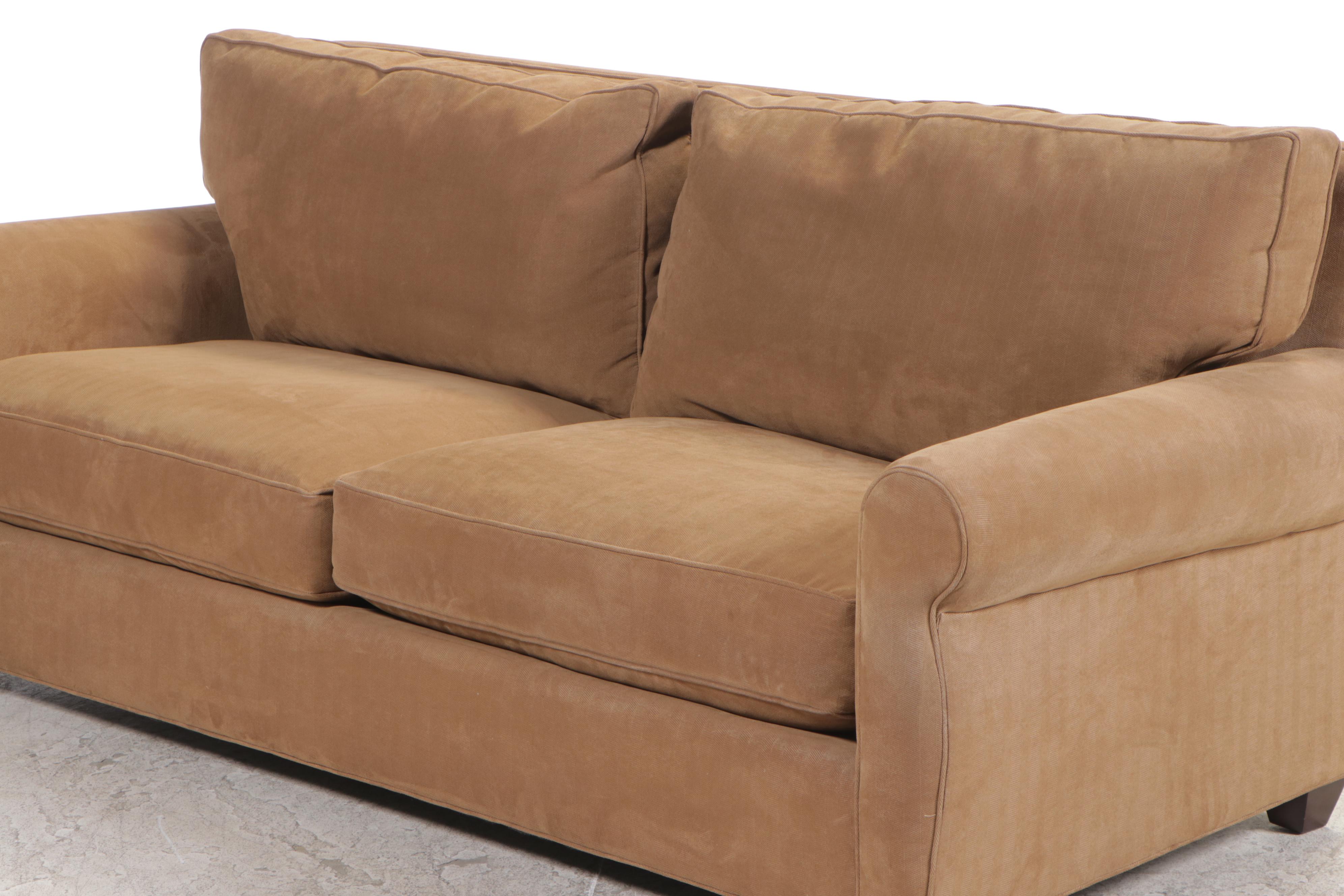 Camden Collection for Arhaus Furniture Custom-Upholstered Roll-Arm Sofa