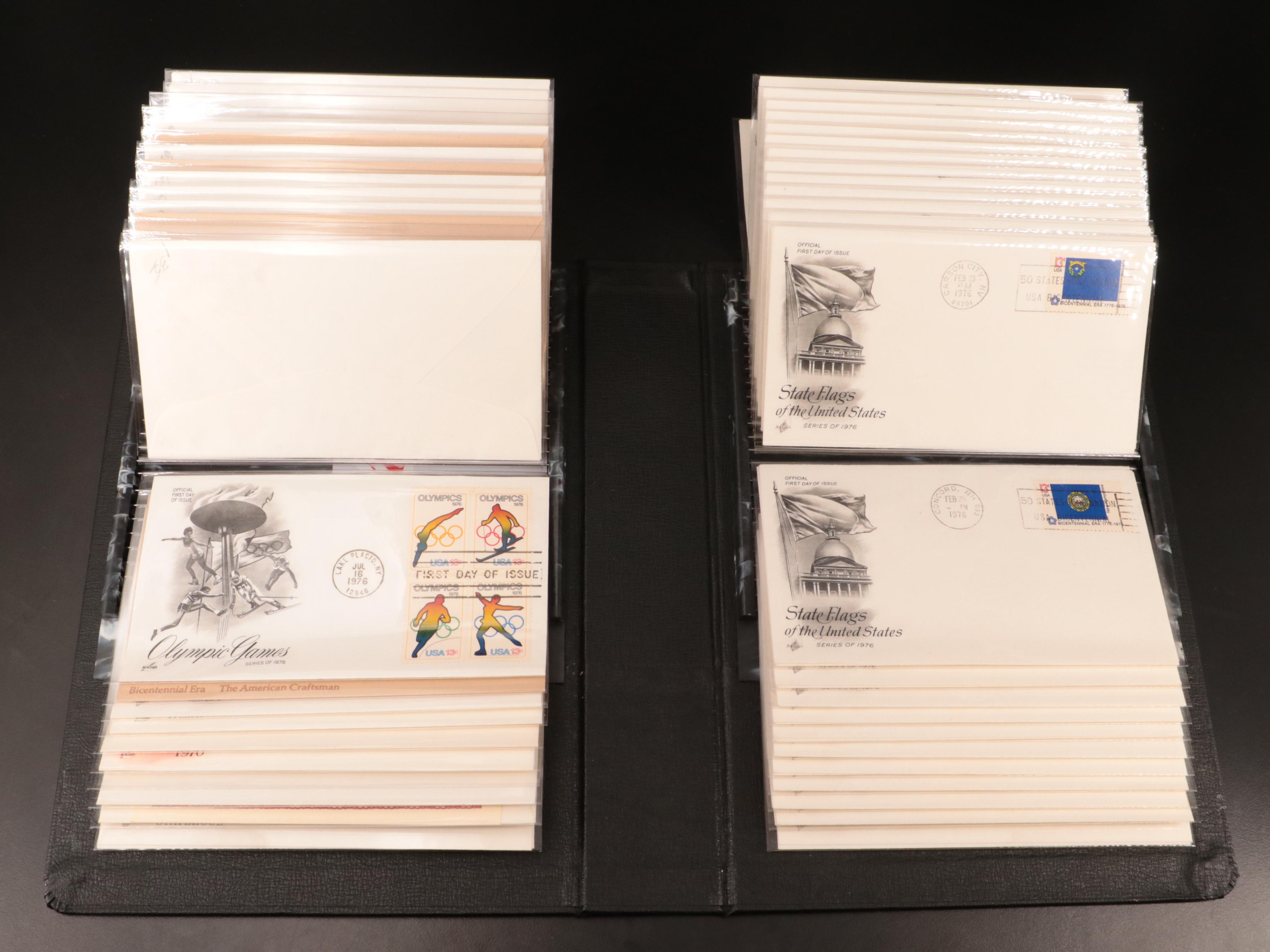 Two Albums With Postal Covers, Stamp Blocks, and U.S. Stamp Sheets