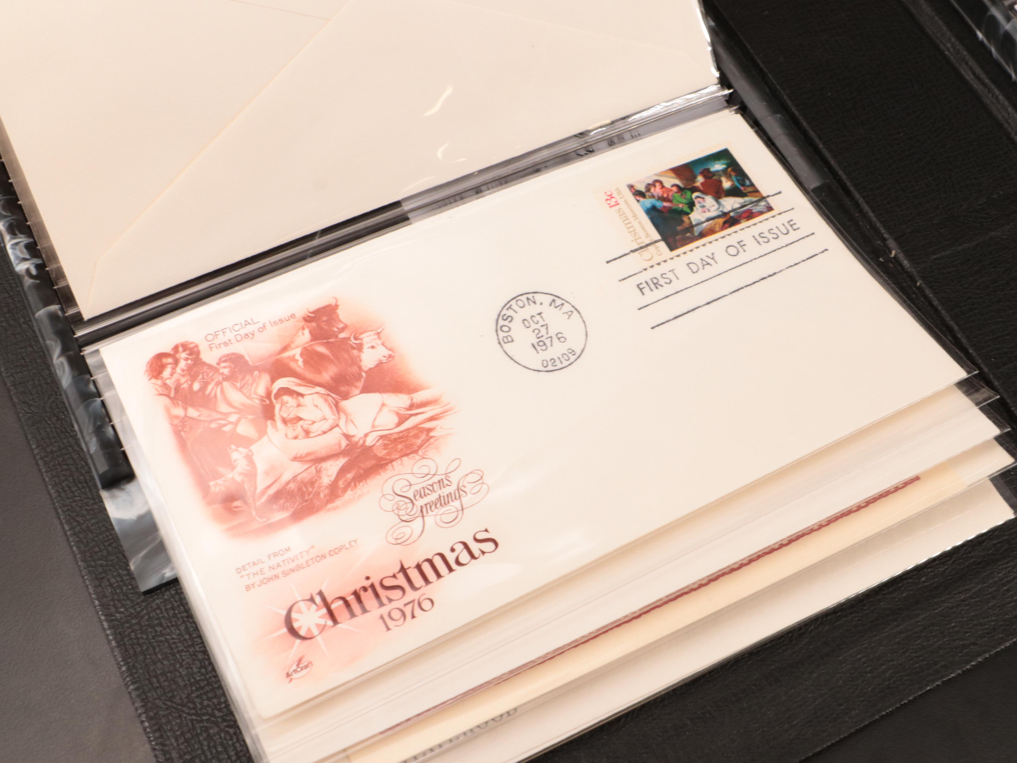 Two Albums With Postal Covers, Stamp Blocks, and U.S. Stamp Sheets
