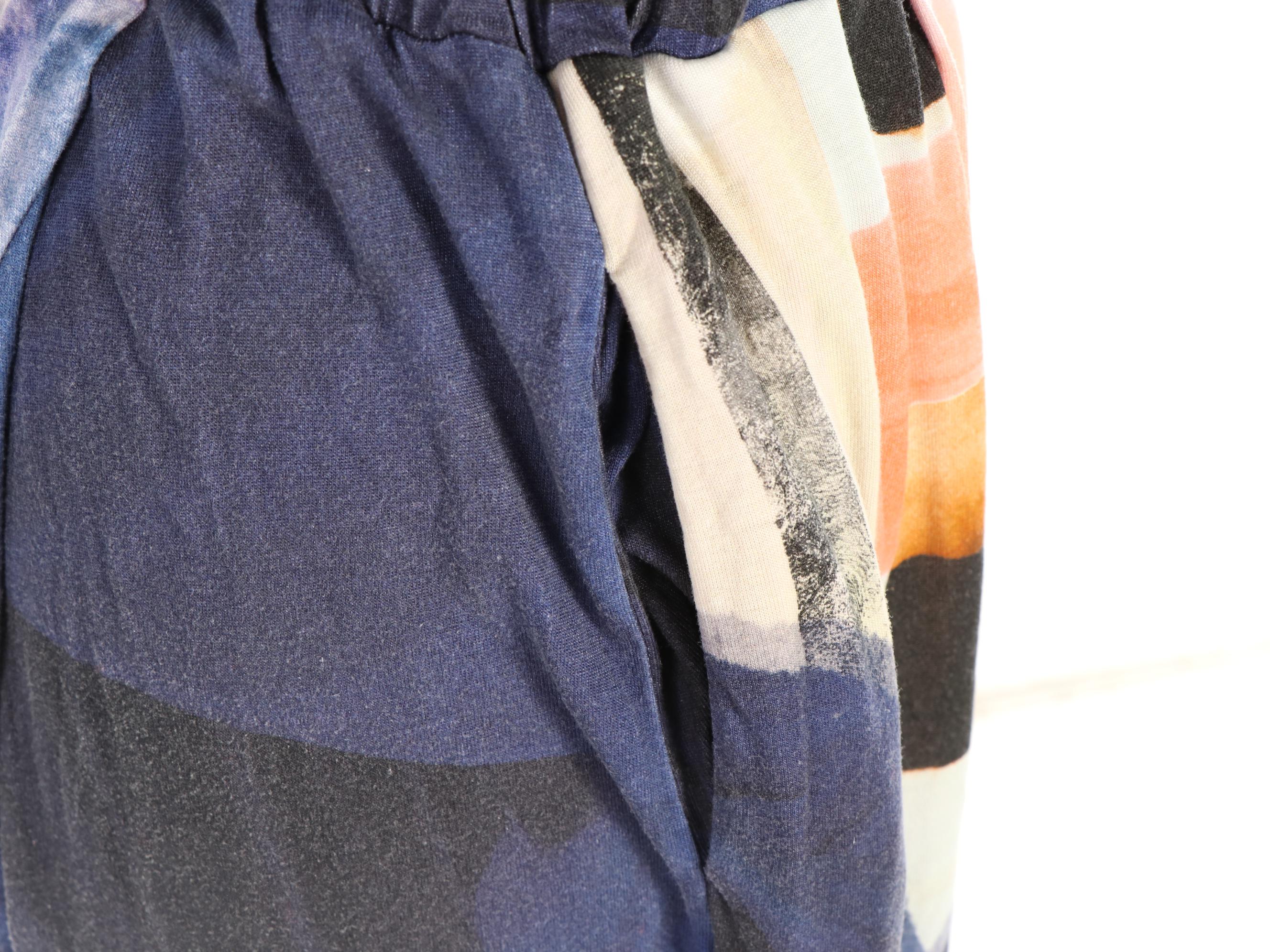 Henrik Vibskov Cropped Wide Leg Pants in Abstract Print Jersey Knit