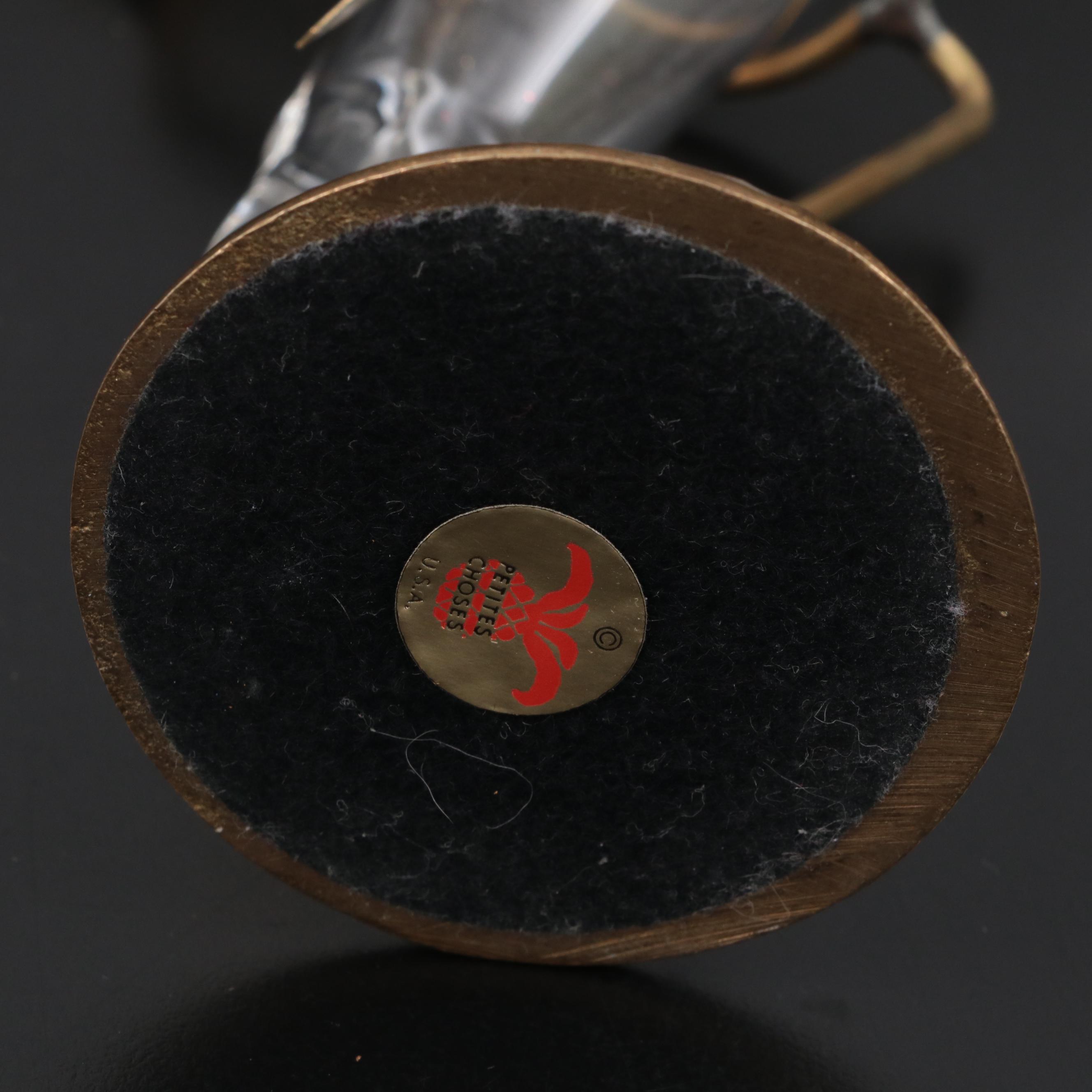 French Style Gilt Metal and Glass Casket with Other Vase and Décor