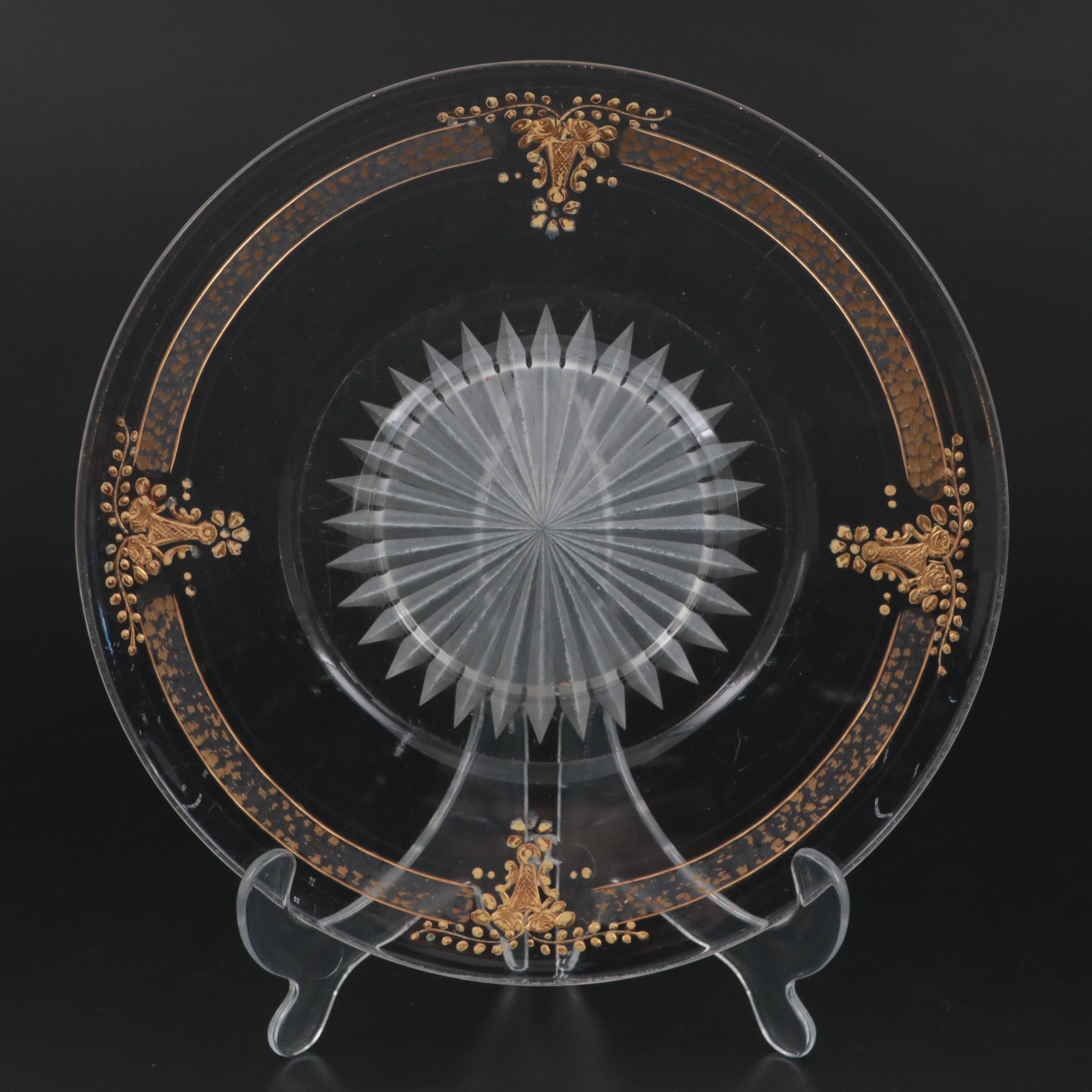 French Style Gilt Metal and Glass Casket with Other Vase and Décor