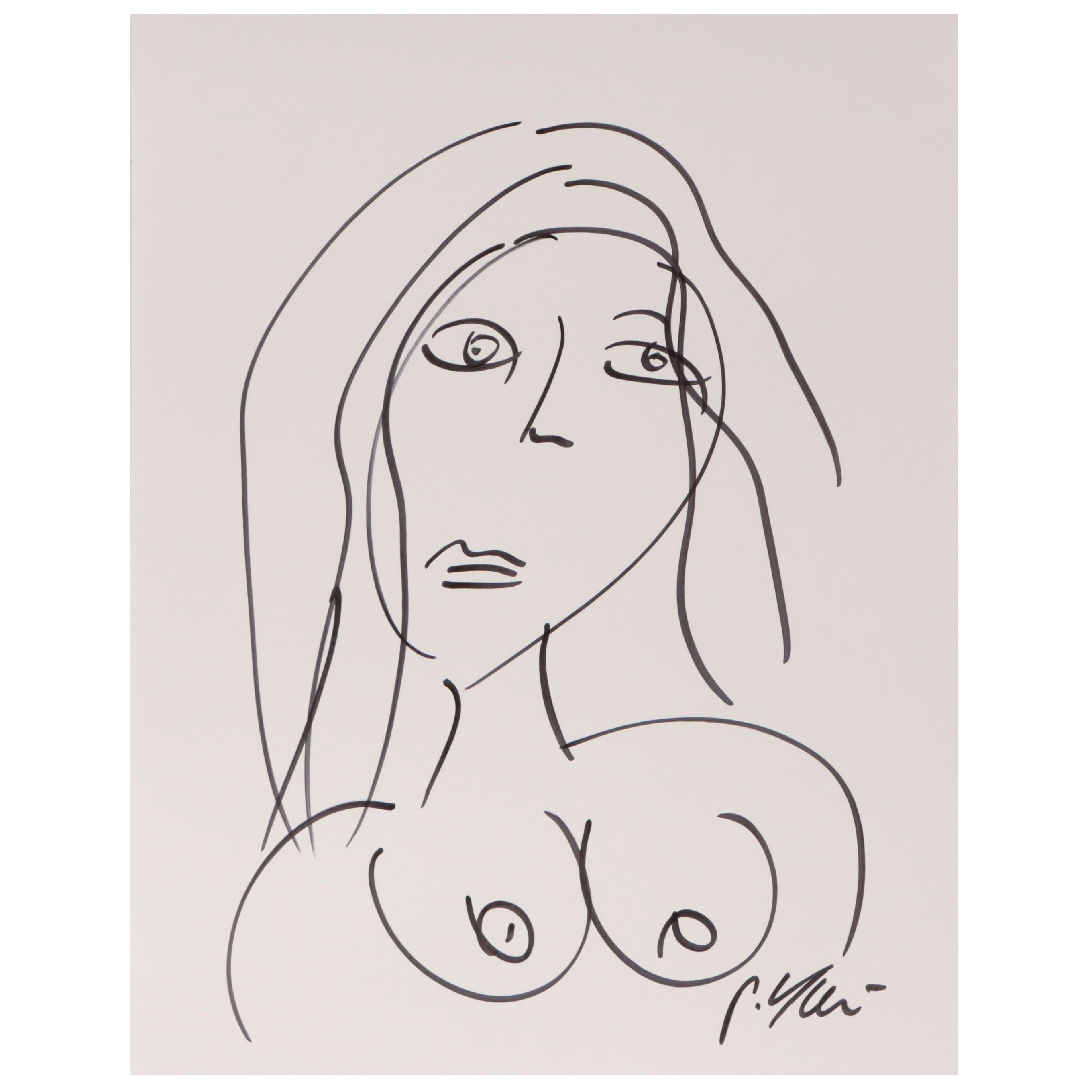 Peter Keil Abstract Ink Portrait Drawing