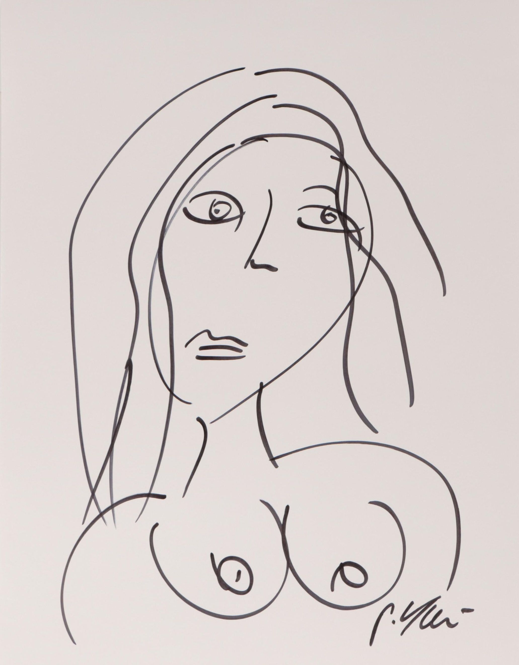 Peter Keil Abstract Ink Portrait Drawing