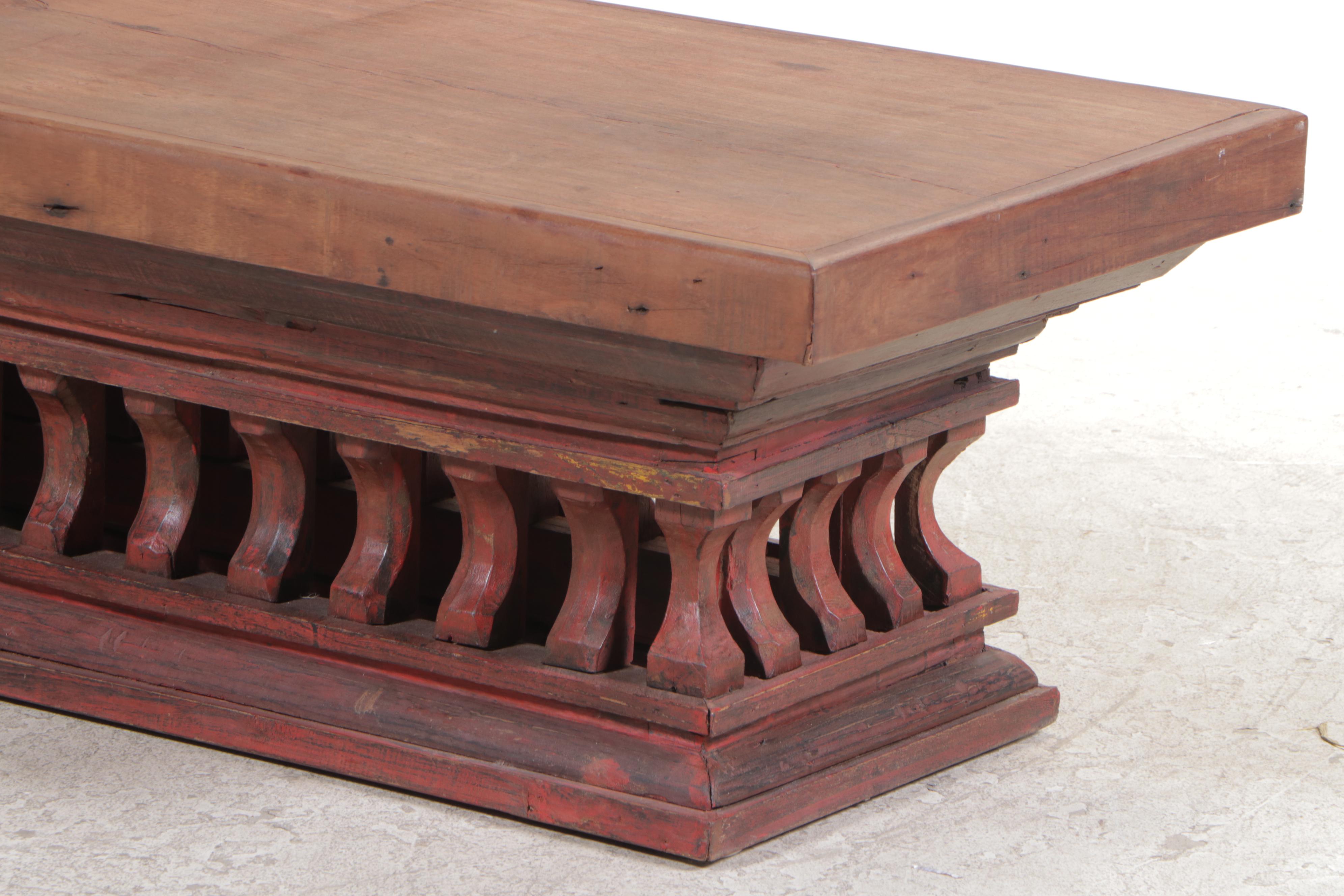 Thai Reclining Buddha Throne Teak Table, Early 20th Century