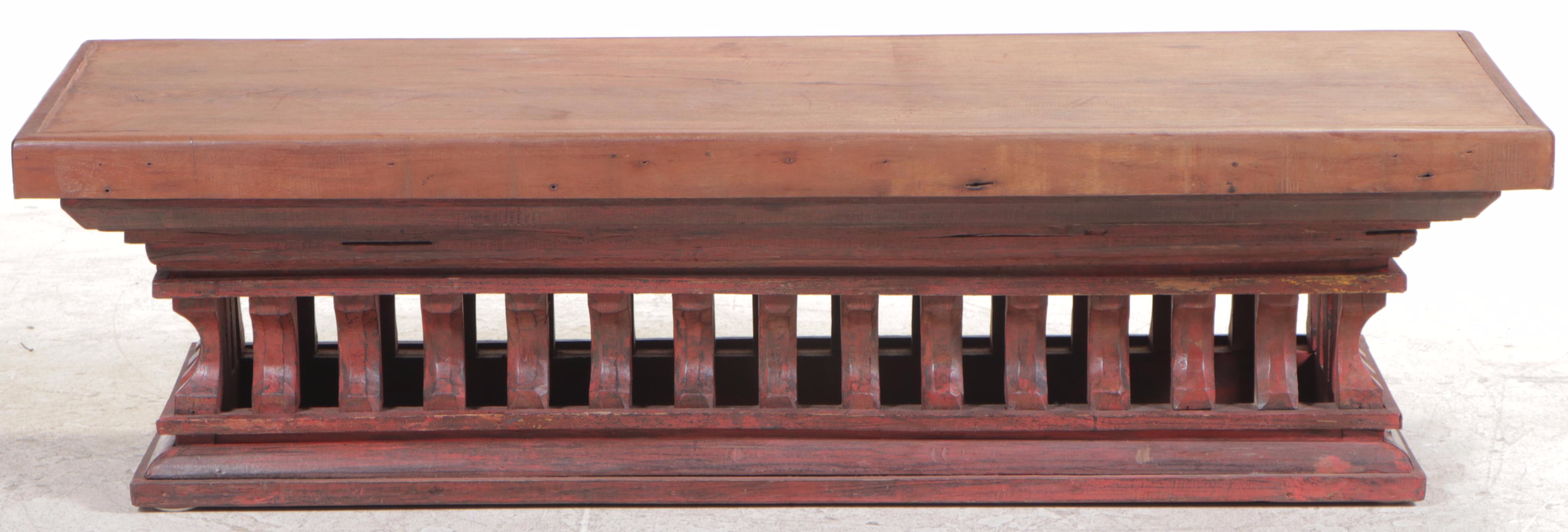 Thai Reclining Buddha Throne Teak Table, Early 20th Century