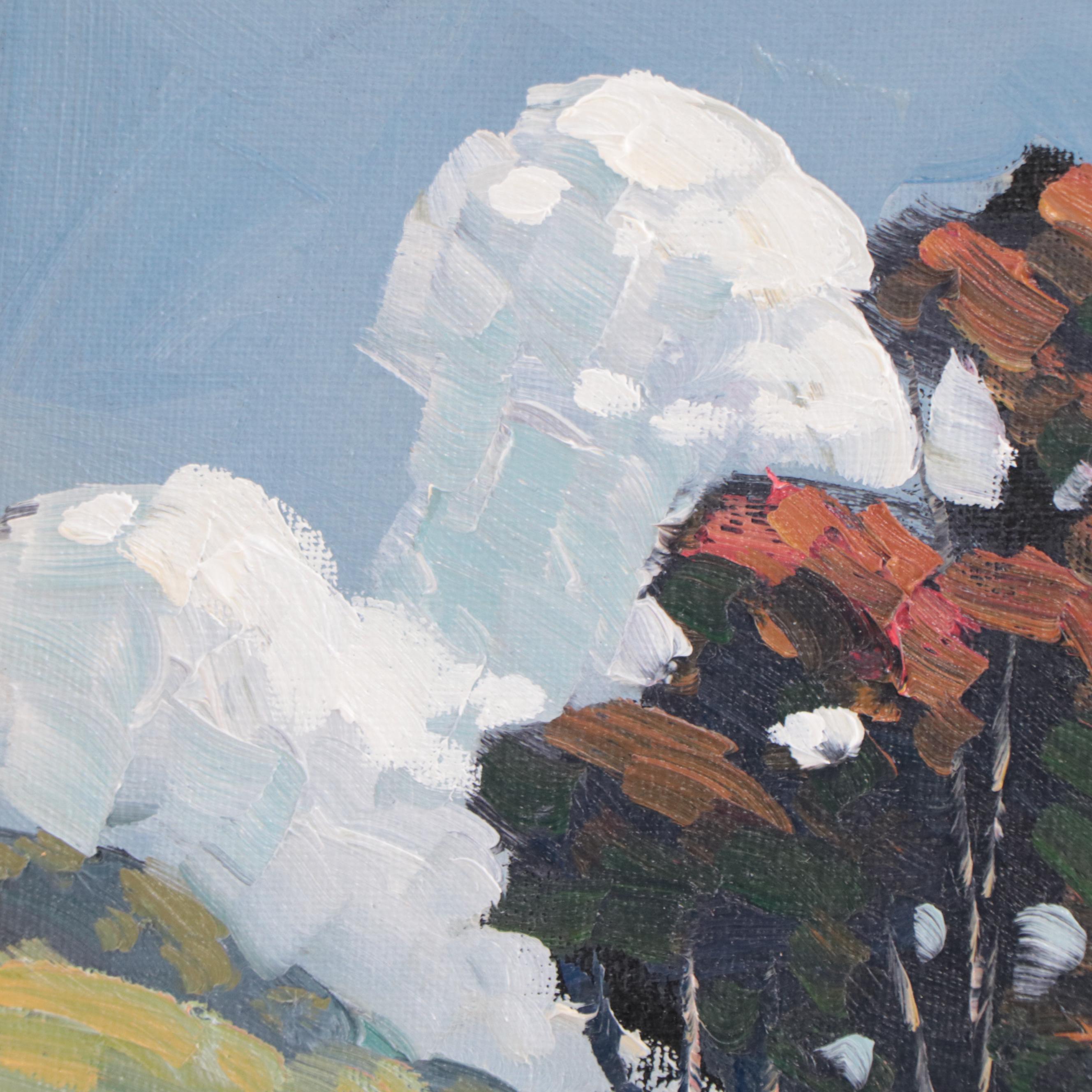 William Hawkins Impressionist Style Oil Painting of Landscape