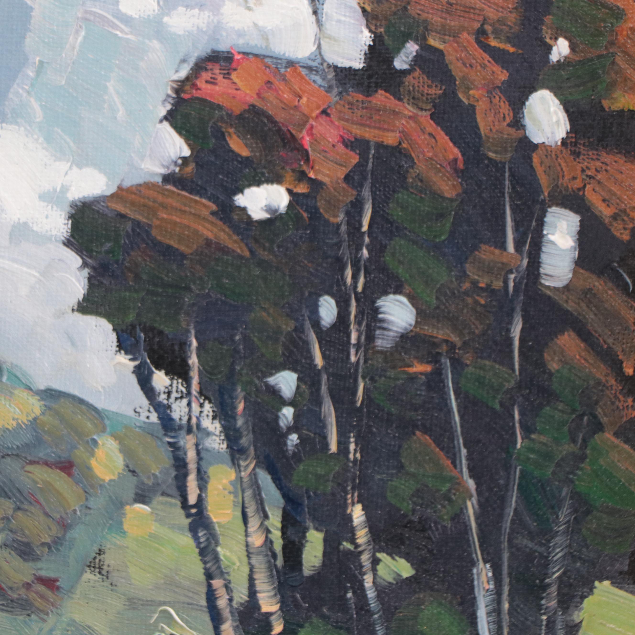 William Hawkins Impressionist Style Oil Painting of Landscape