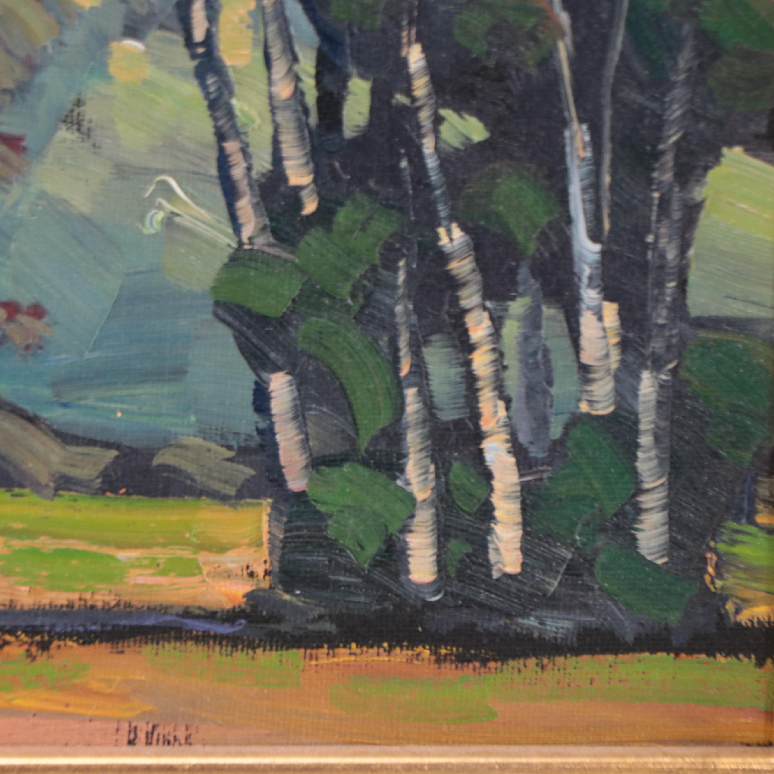 William Hawkins Impressionist Style Oil Painting of Landscape