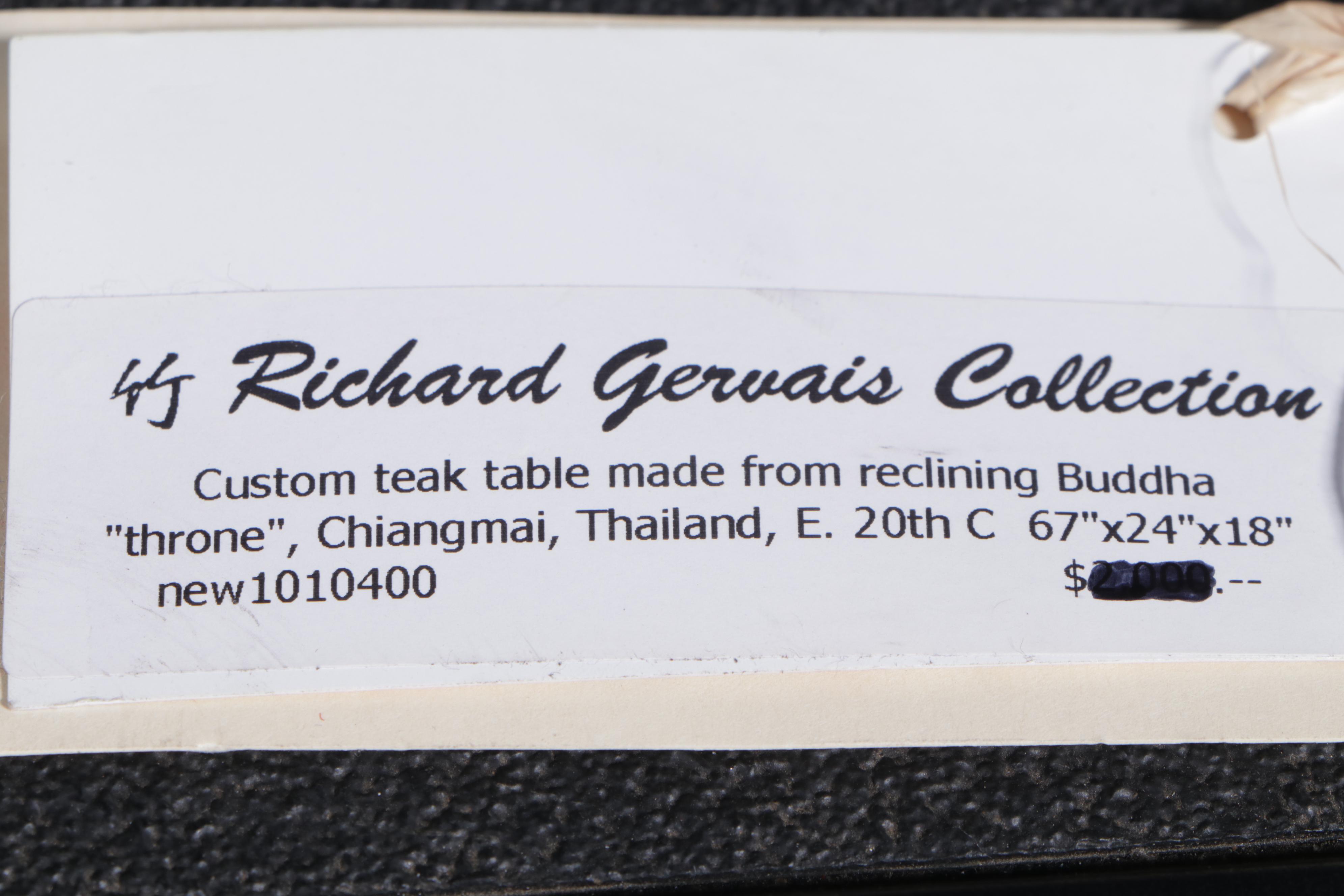 Thai Reclining Buddha Throne Teak Table, Early 20th Century