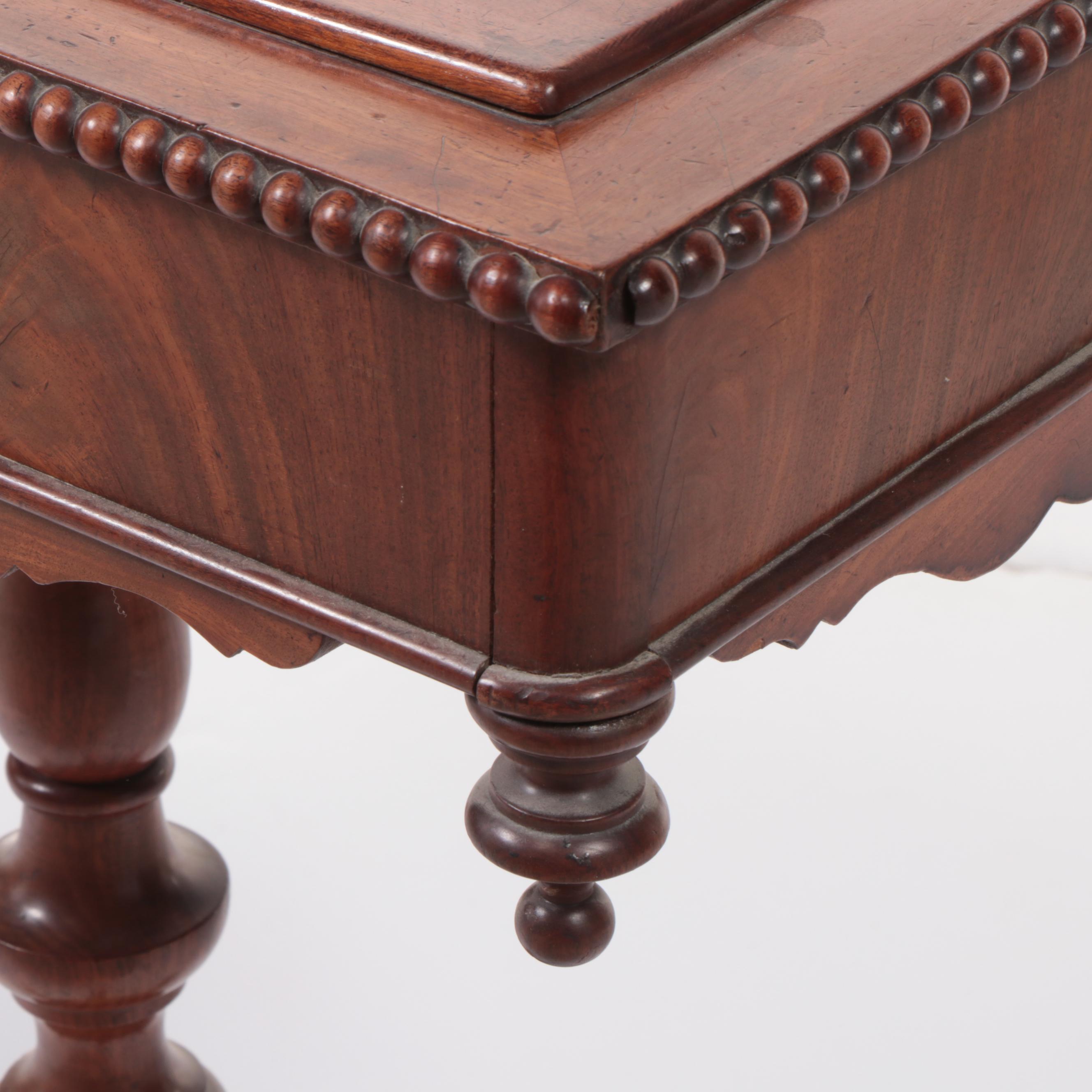 Louis Philippe Mahogany Lift-Lid Sewing Stand, Mid-19th Century