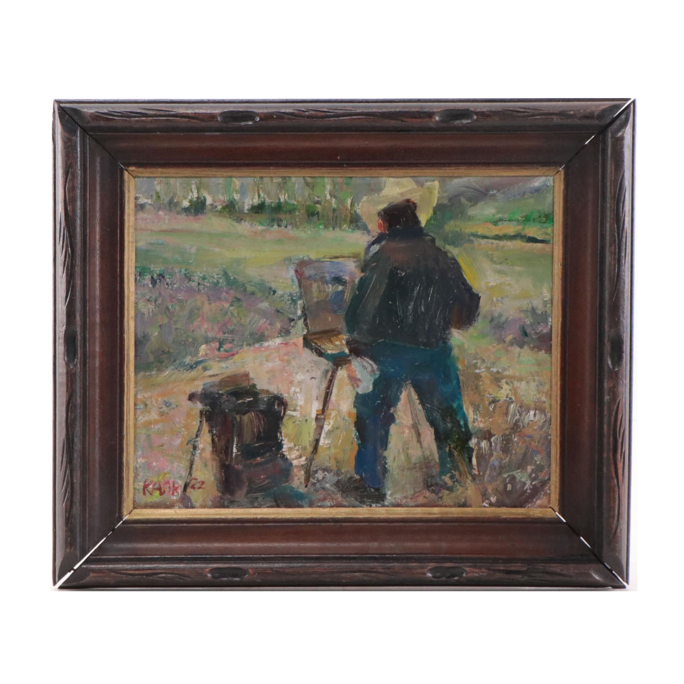 Kevin A. Kasik Oil Painting "Plein Air Pardner From Plano," 2023