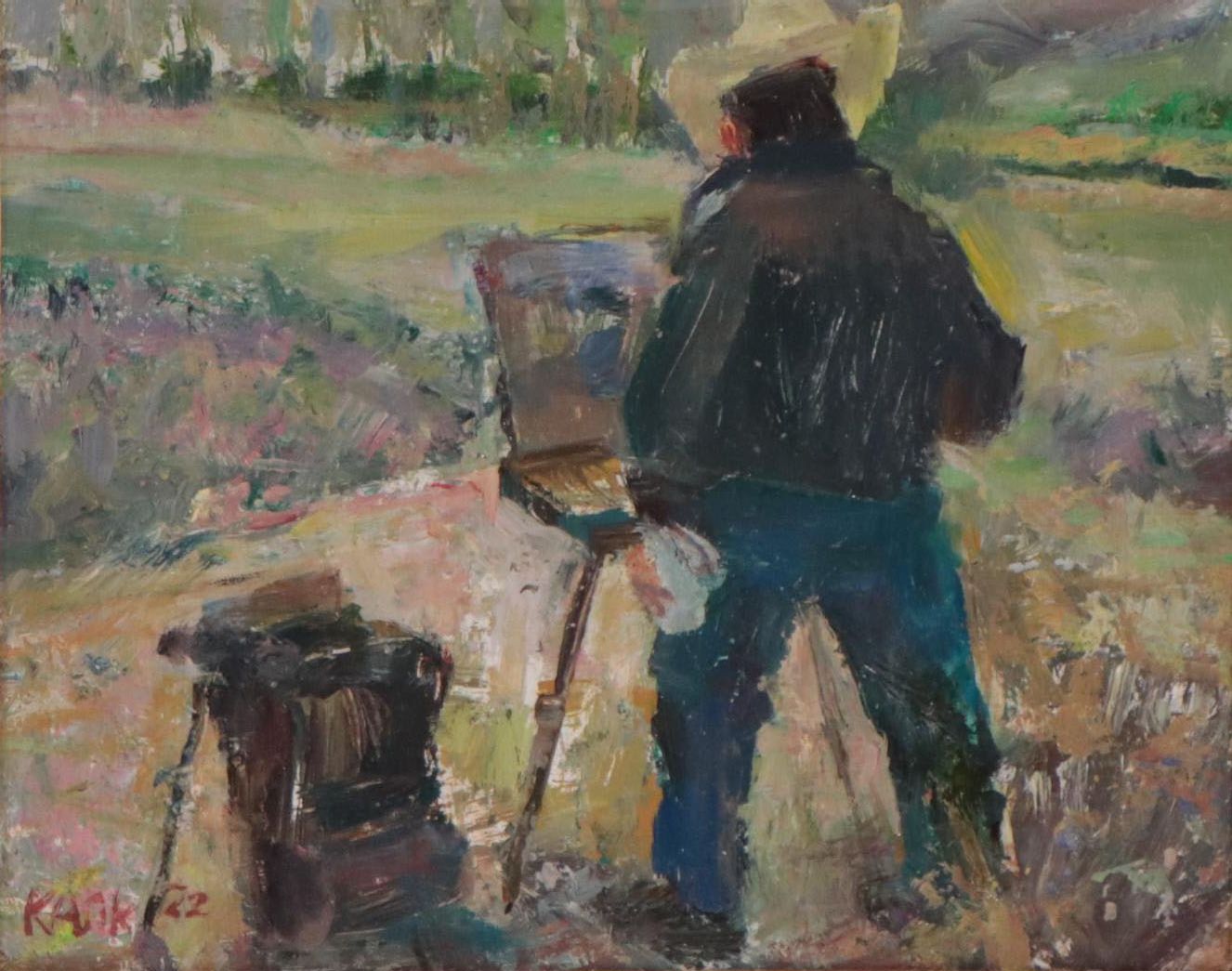 Kevin A. Kasik Oil Painting "Plein Air Pardner From Plano," 2023