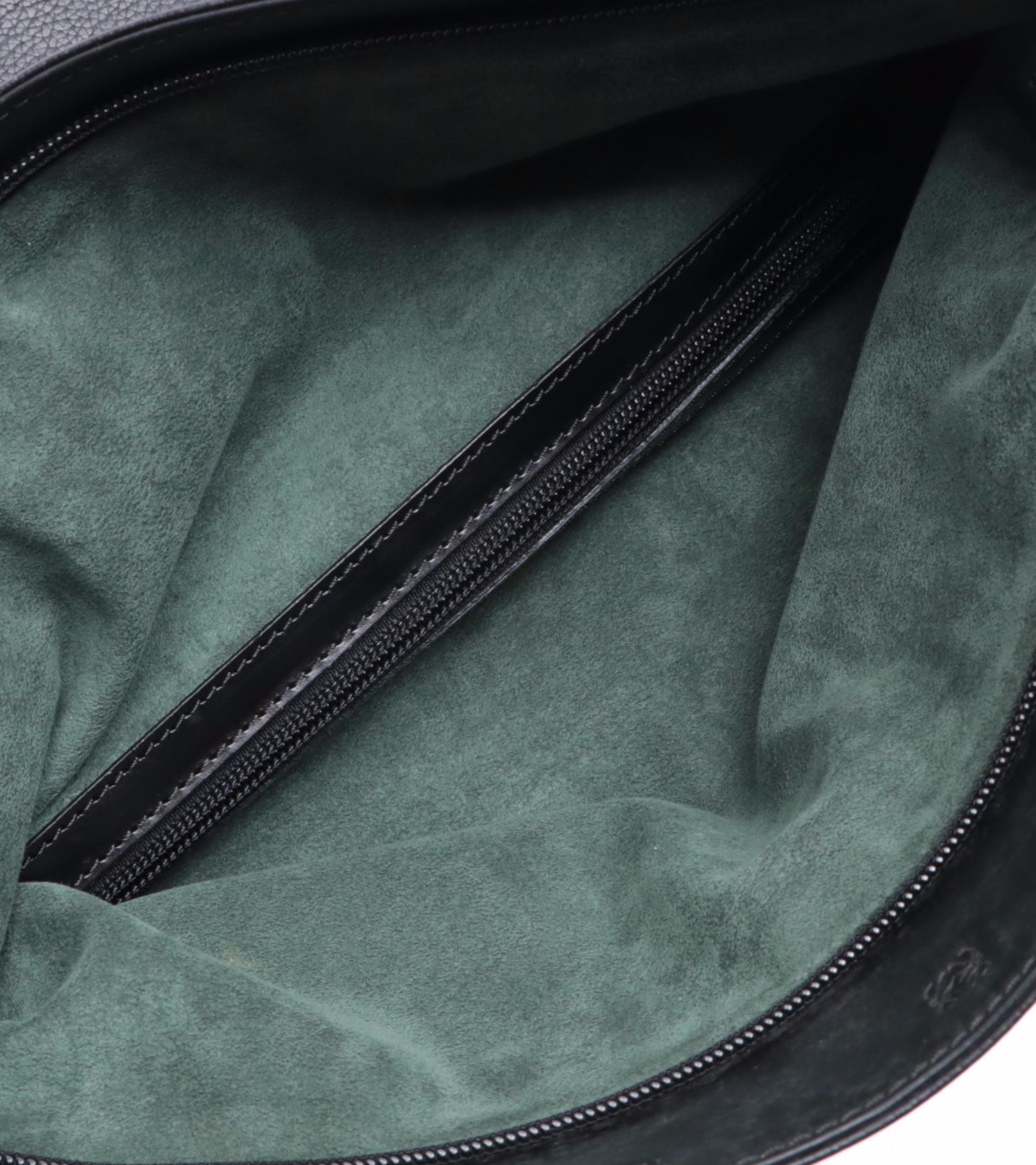 Loewe Slim Fold-Over Shoulder Bag in Black Leather