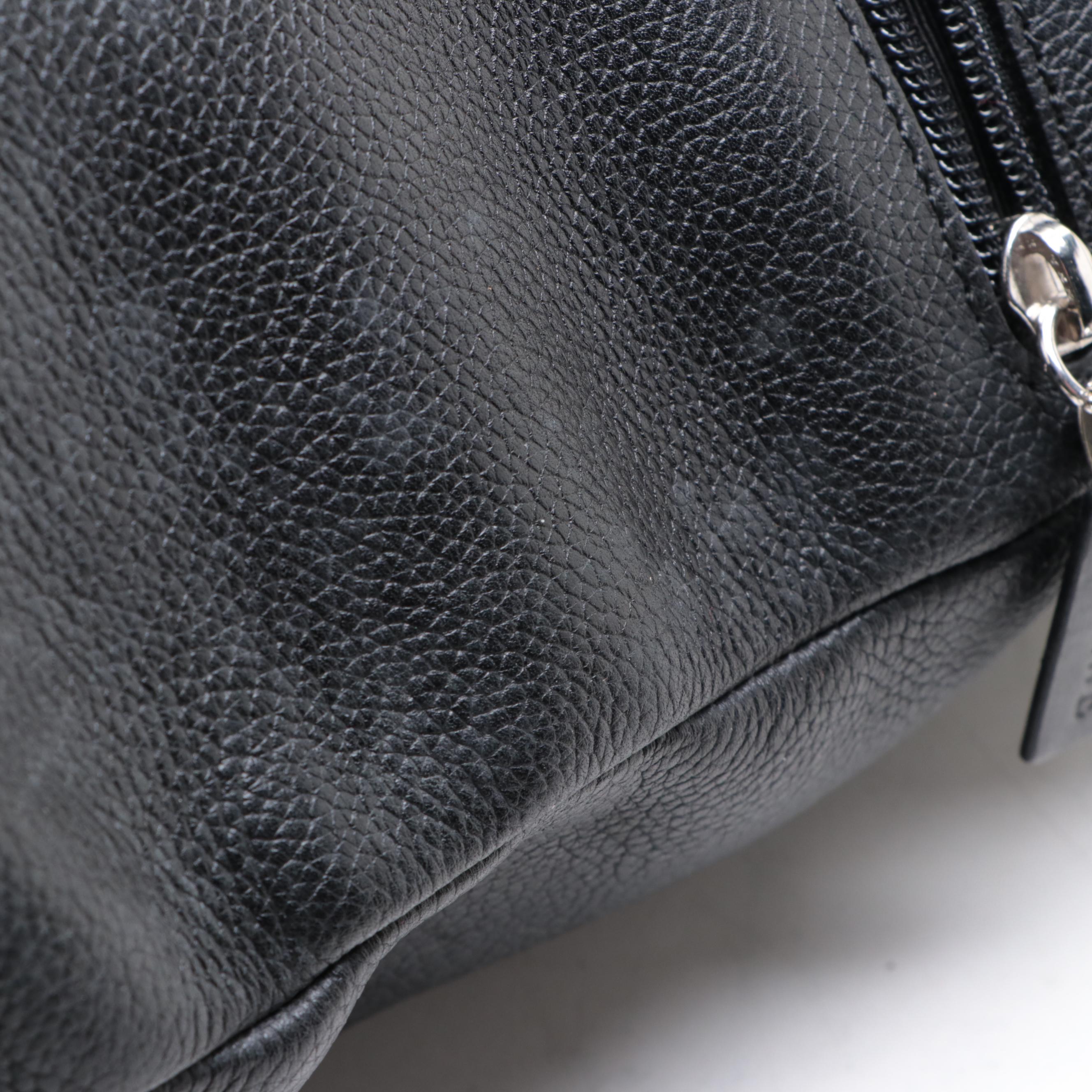 Loewe Slim Fold-Over Shoulder Bag in Black Leather