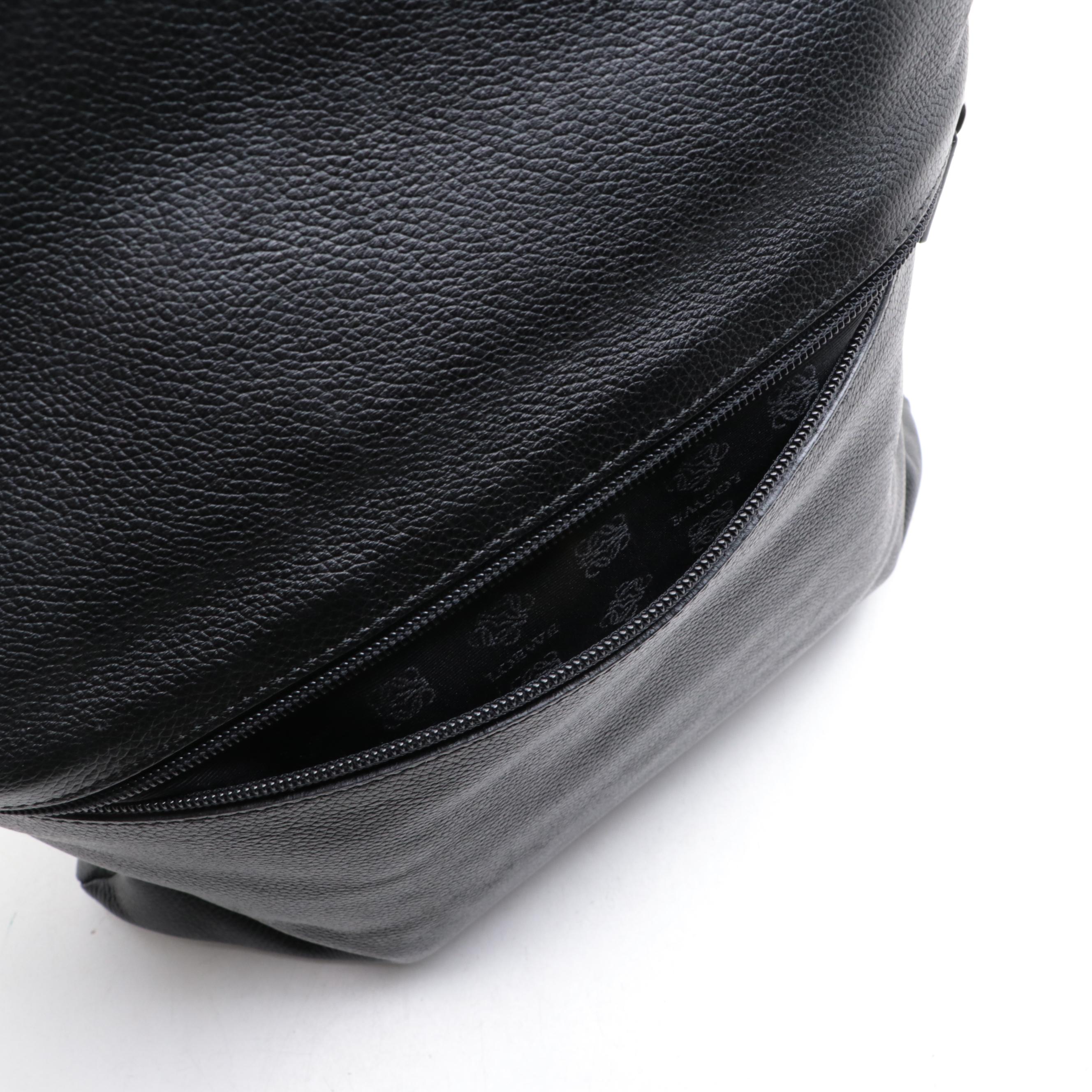 Loewe Slim Fold-Over Shoulder Bag in Black Leather