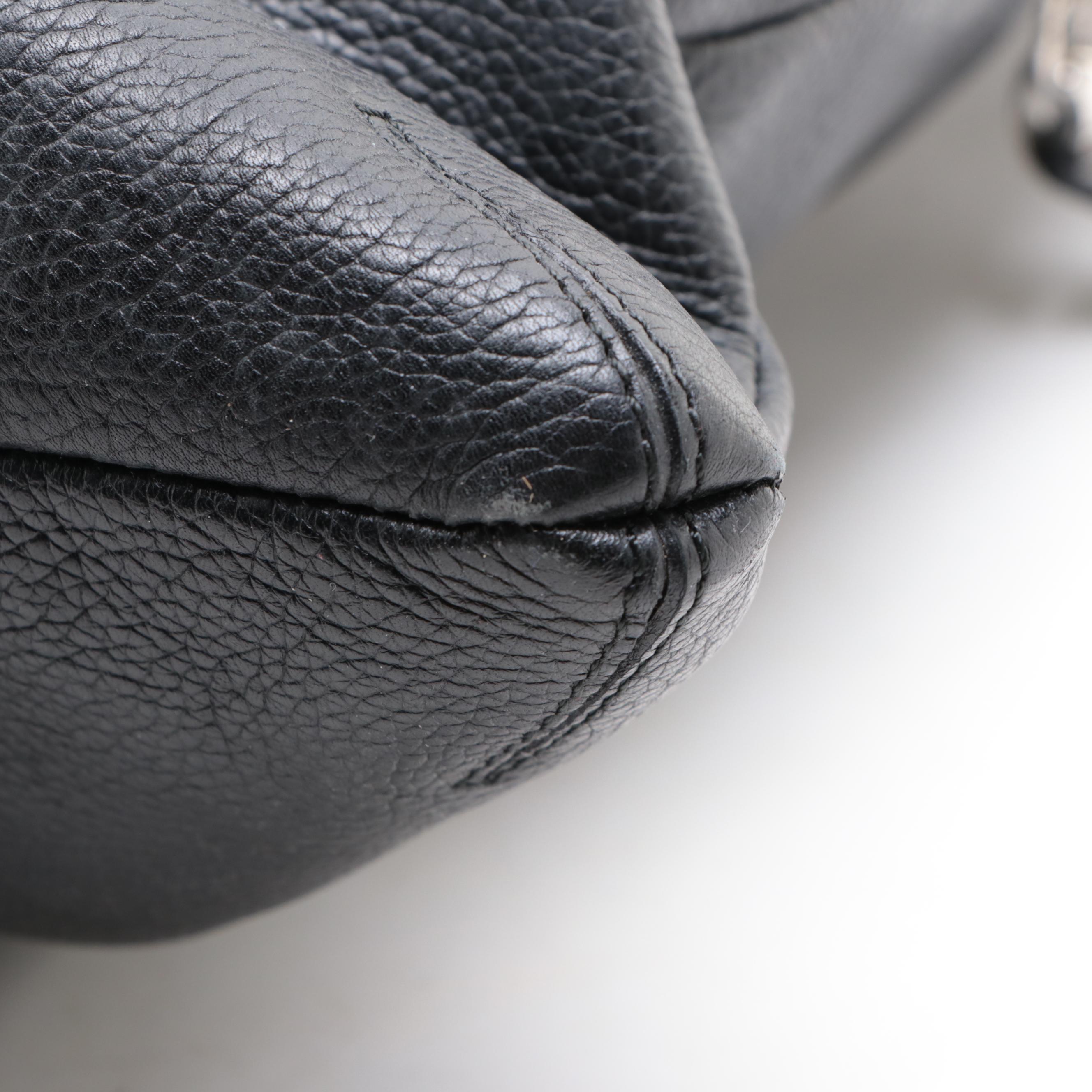 Loewe Slim Fold-Over Shoulder Bag in Black Leather