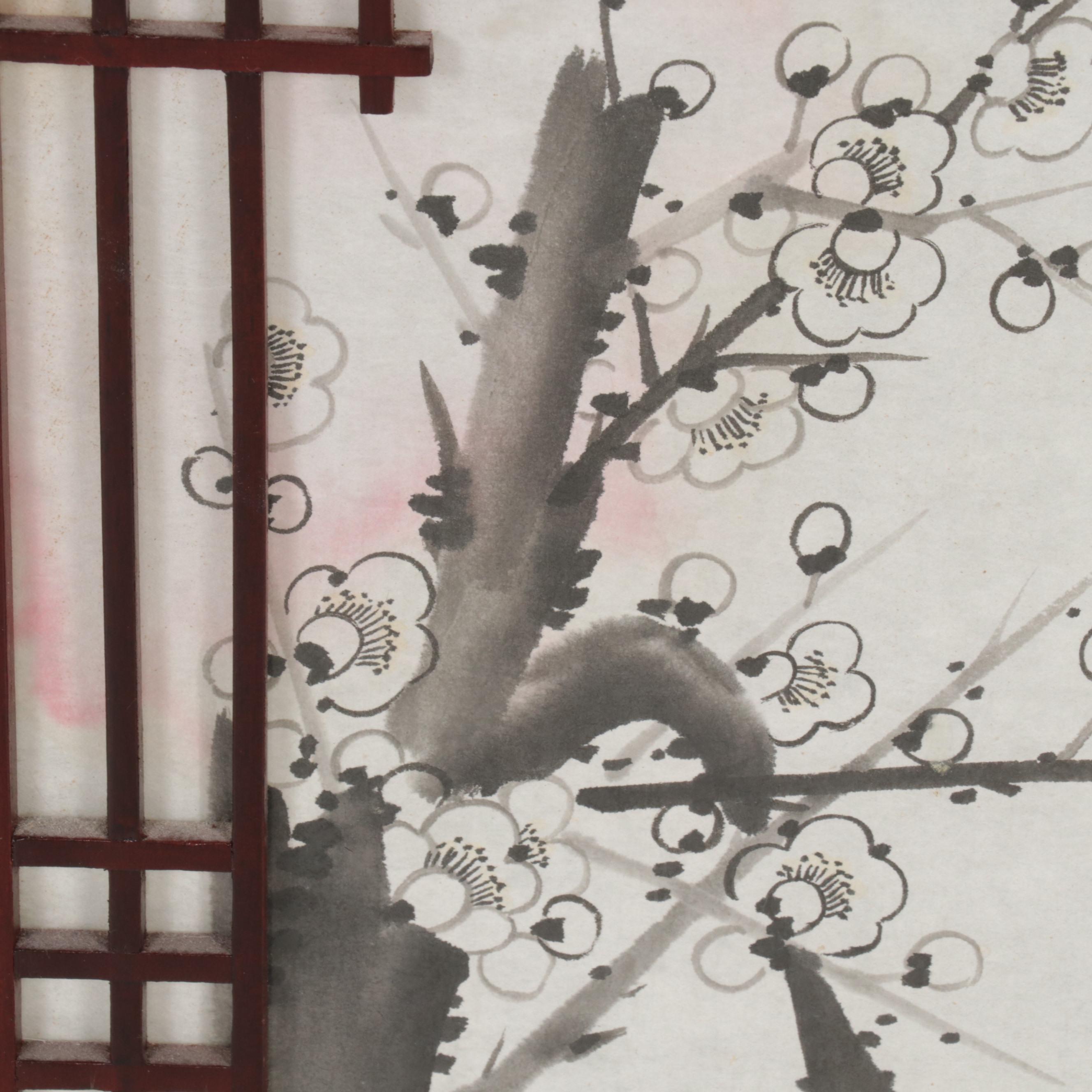 Pair of Chinese Carved Wood Lantern Style Lamps