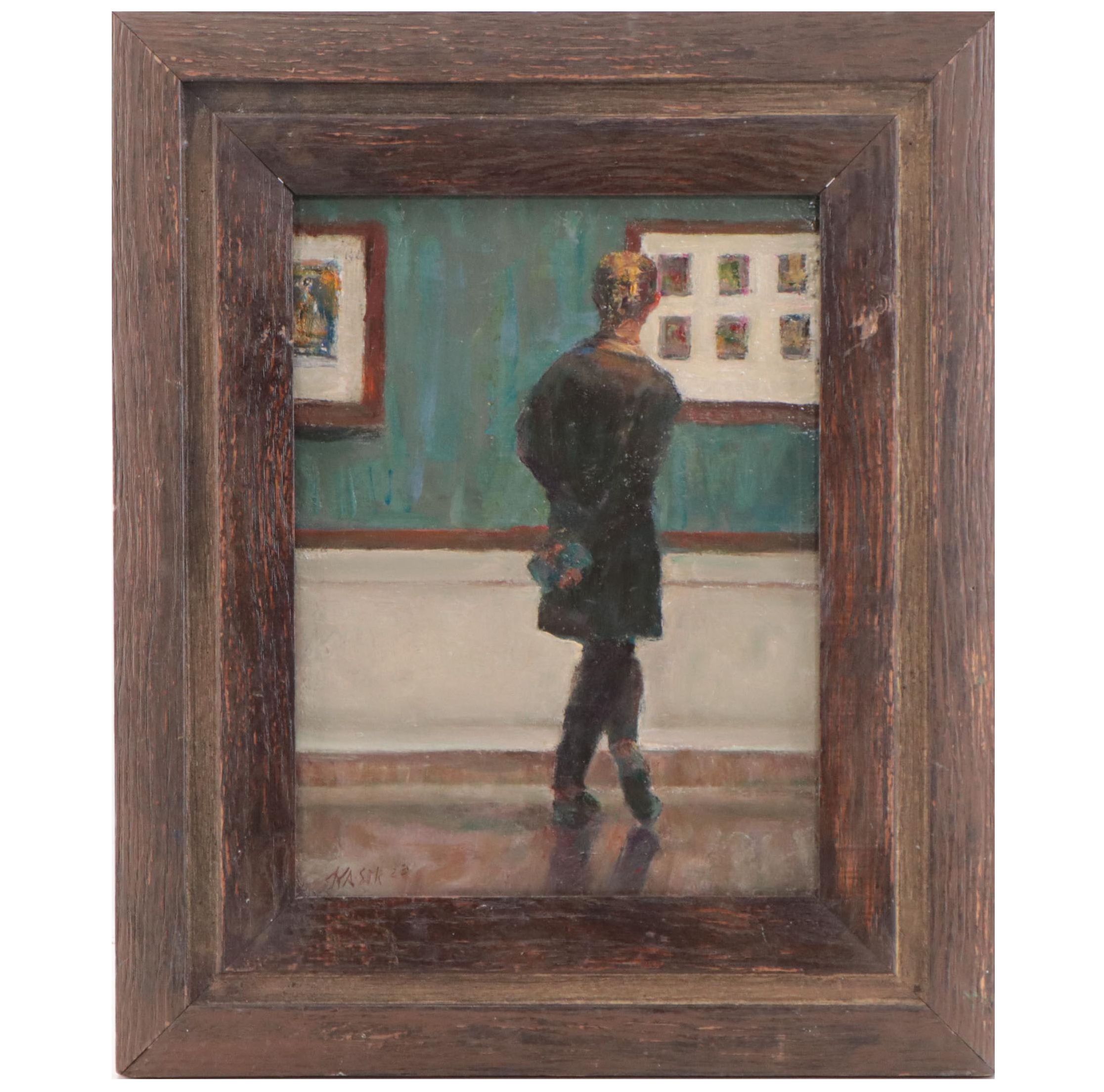 Kevin Kasik Oil Painting "Whose This By?! - National Gallery, D.C.," 2023