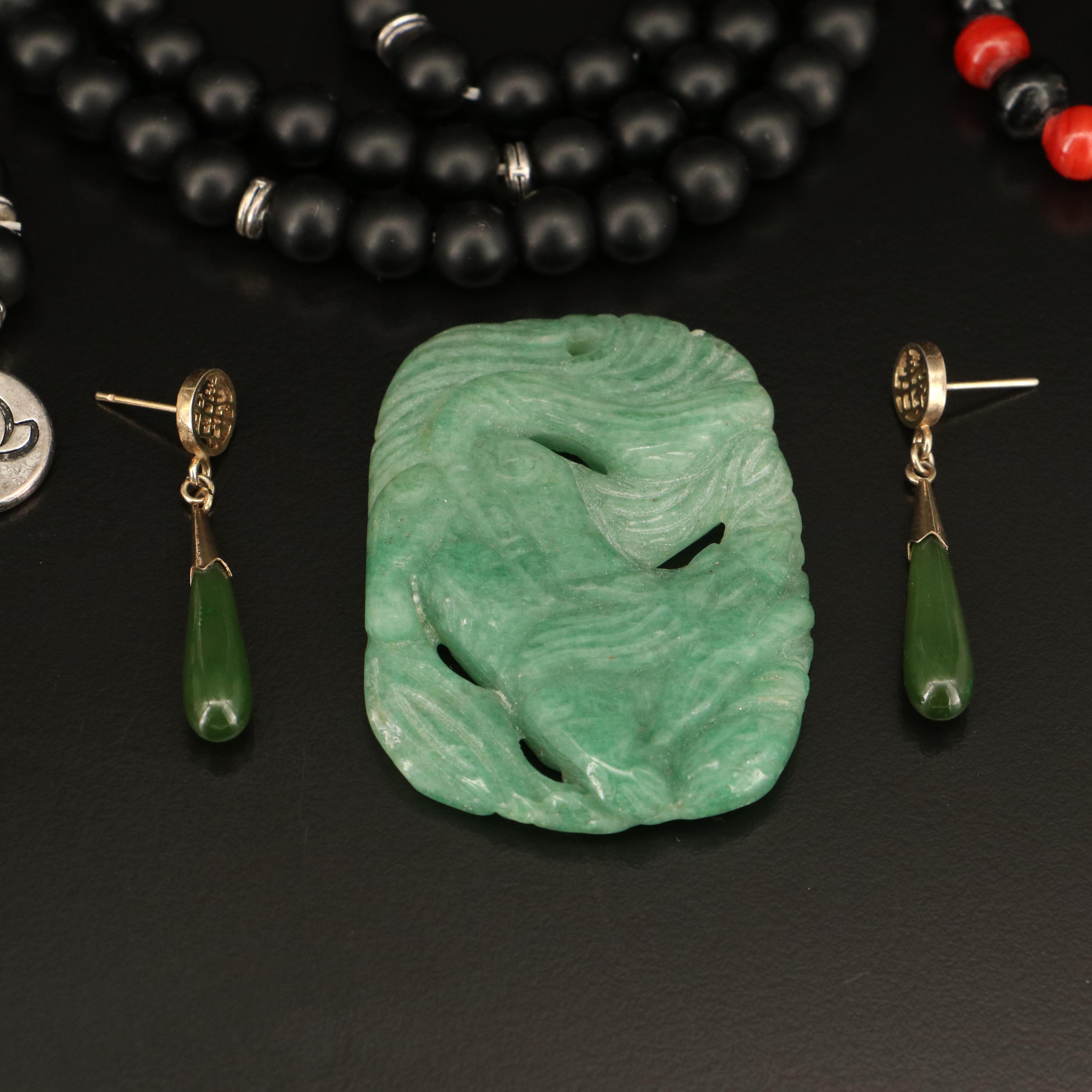 Honora Featured in Jewelry Grouping Including Pearl, Glass and Onyx