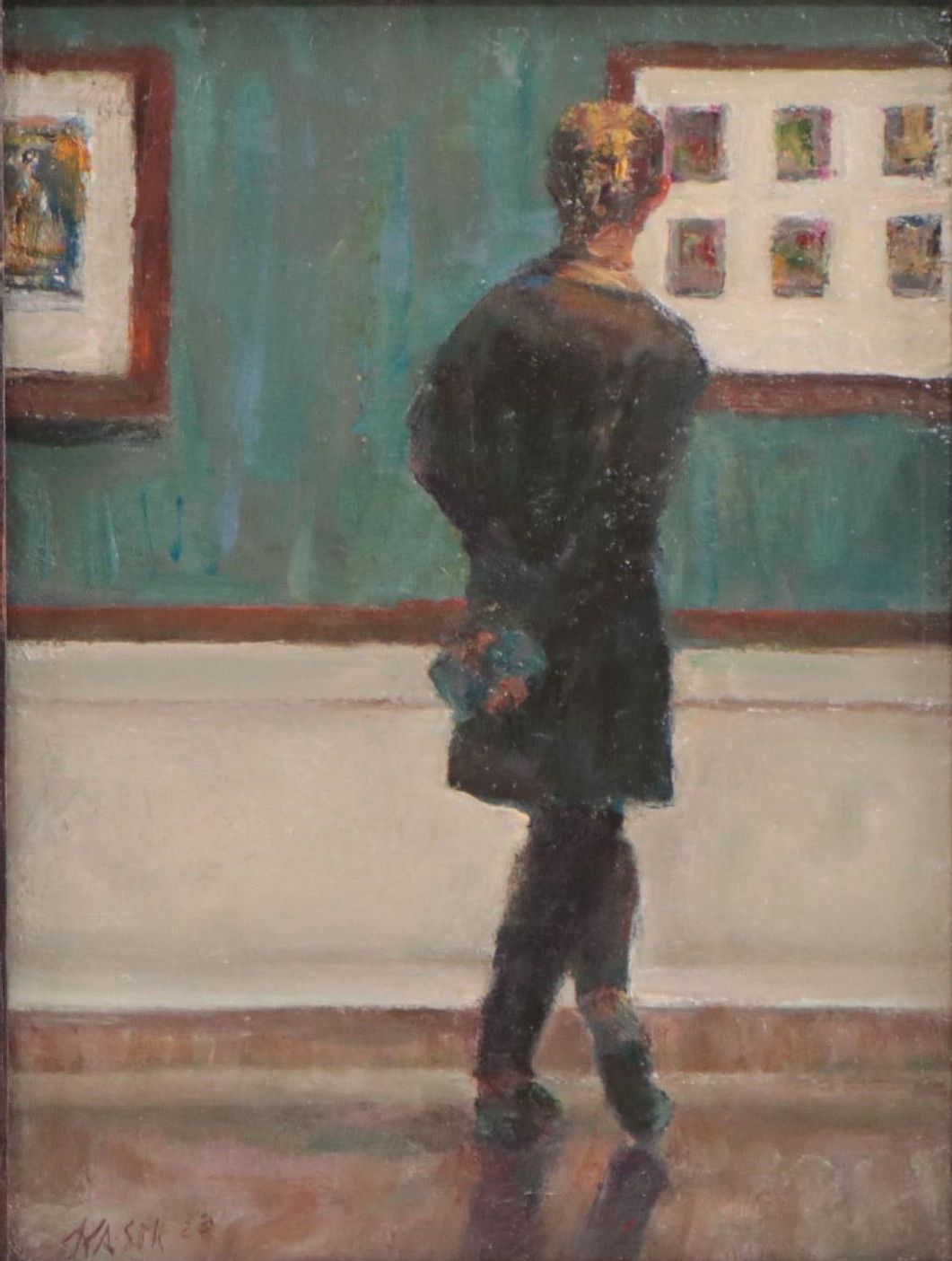 Kevin Kasik Oil Painting "Whose This By?! - National Gallery, D.C.," 2023