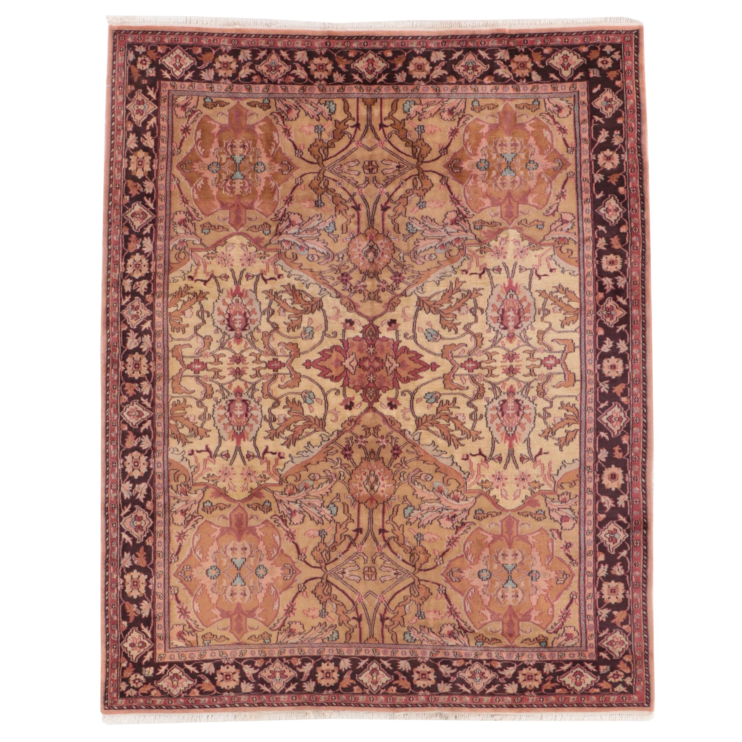 7'9 x 9'10 Hand-Knotted Turkish Oushak Area Rug
