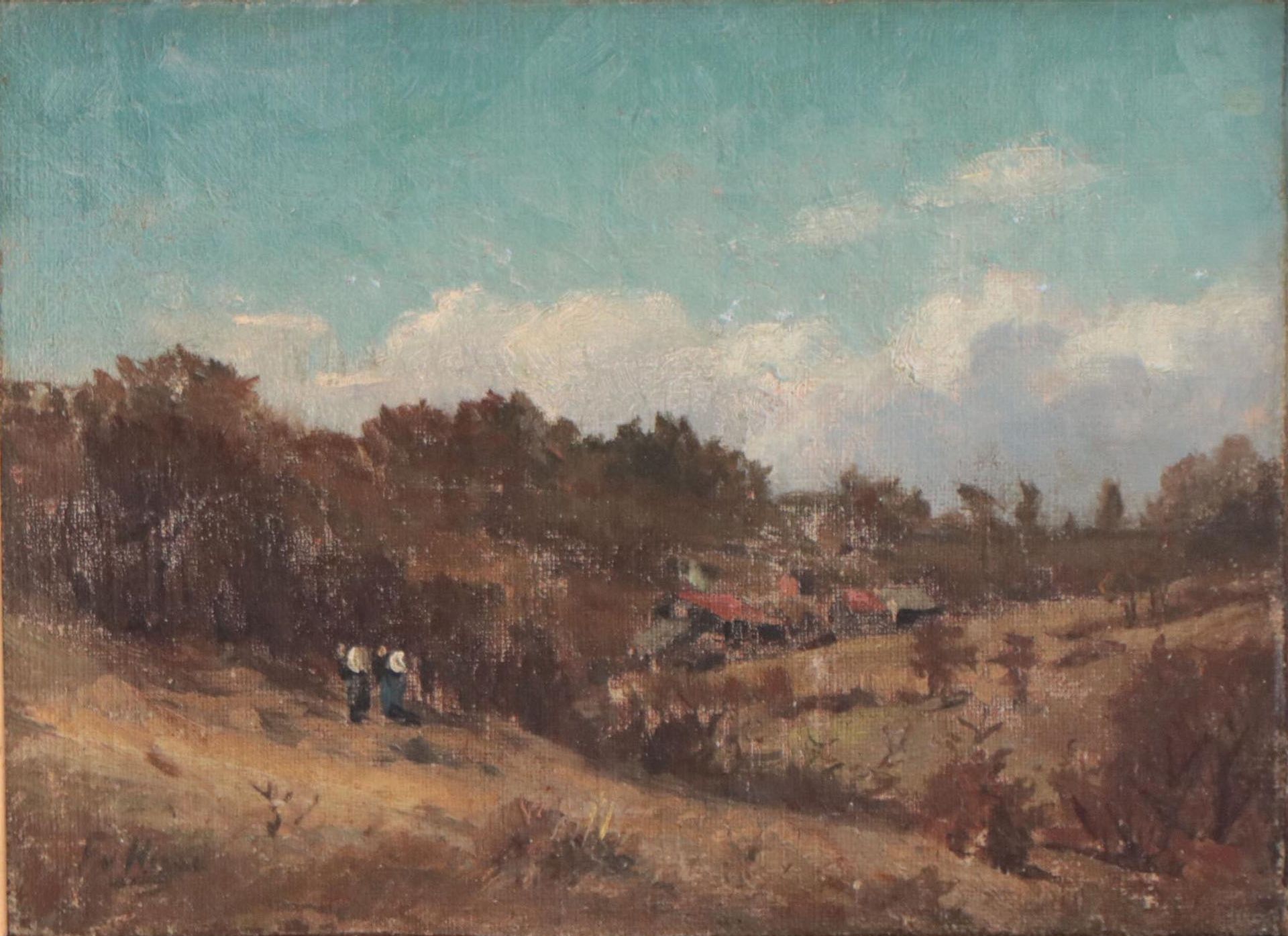 F.V. Hugo Landscape Oil Painting, Late 19th Century