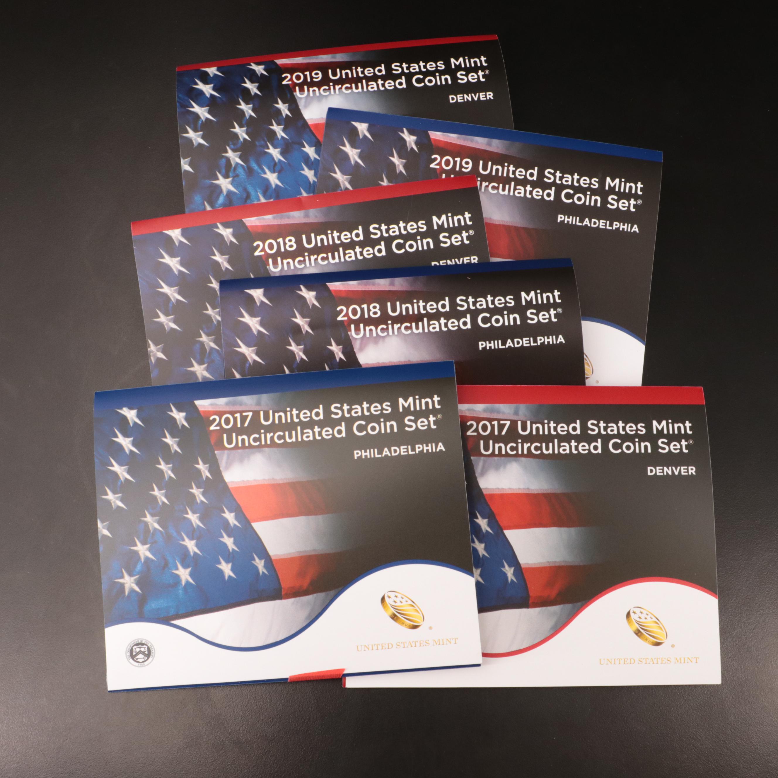 Collection of Three U.S. Uncirculated Mint Sets