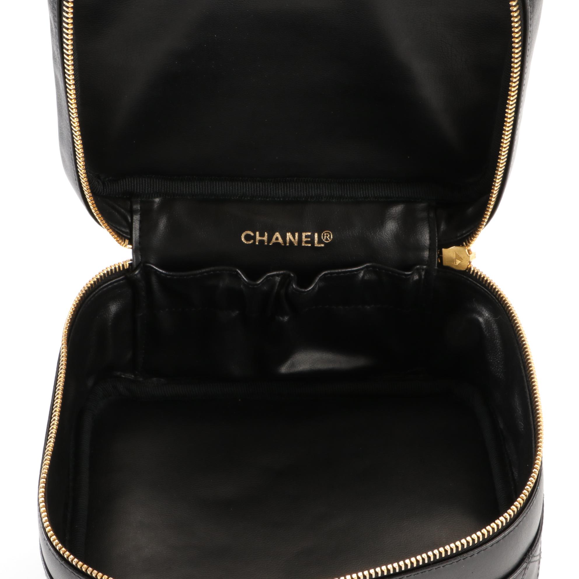 Chanel Quilted Leather Cosmetics Case with Box