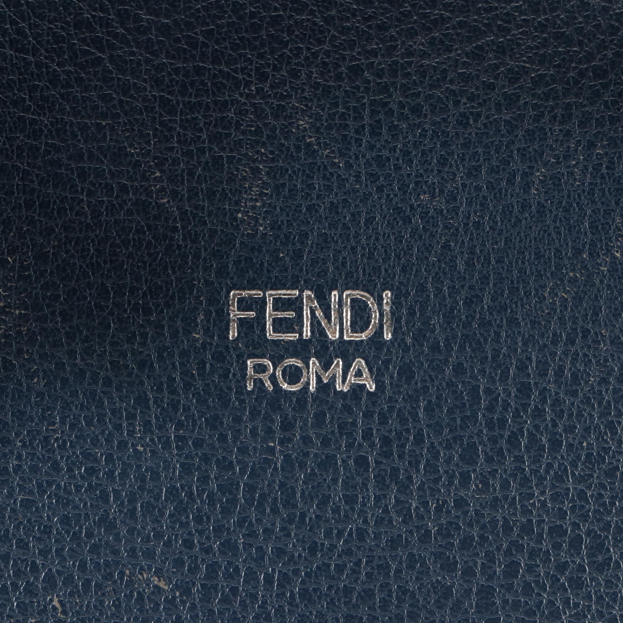 Fendi By The Way Mini Crossbody Bag in Blue Leather with Shoulder Strap