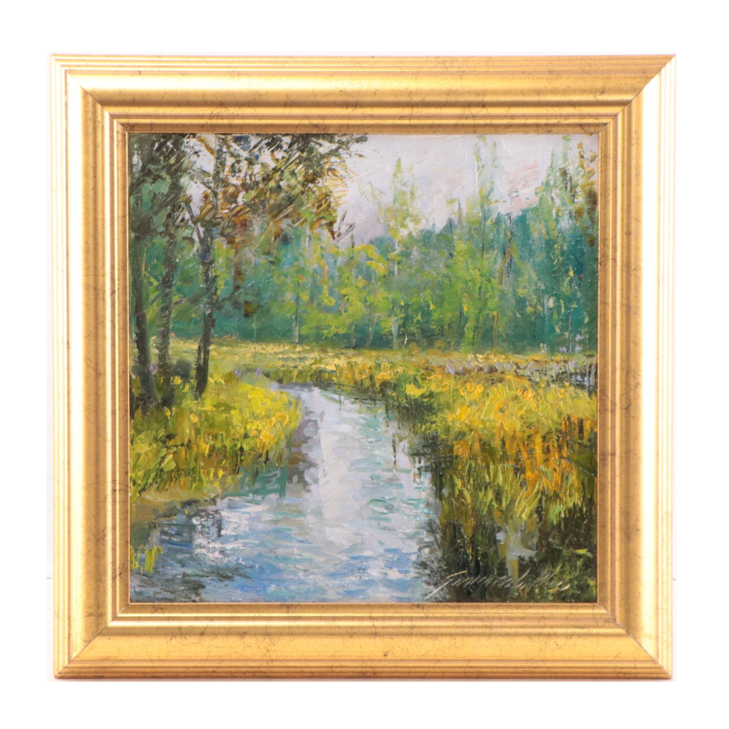 Garncarek Aleksander Landscape Oil Painting "Bagna," 2018