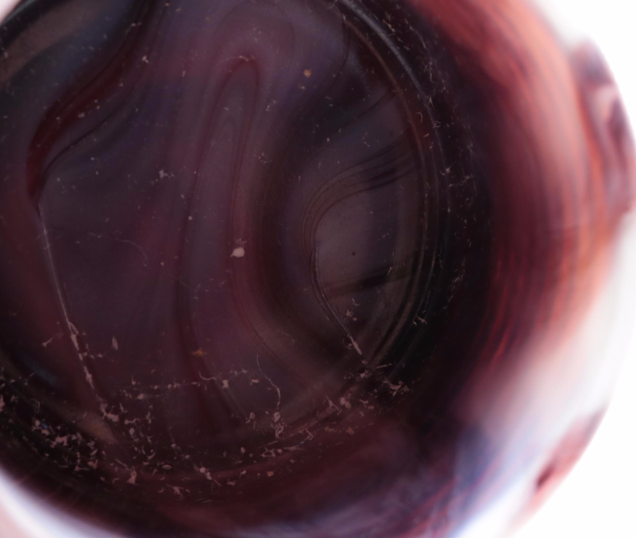 Imperial Amethyst Slag Glass Beehive Jar with Other Mugs, 20th Century