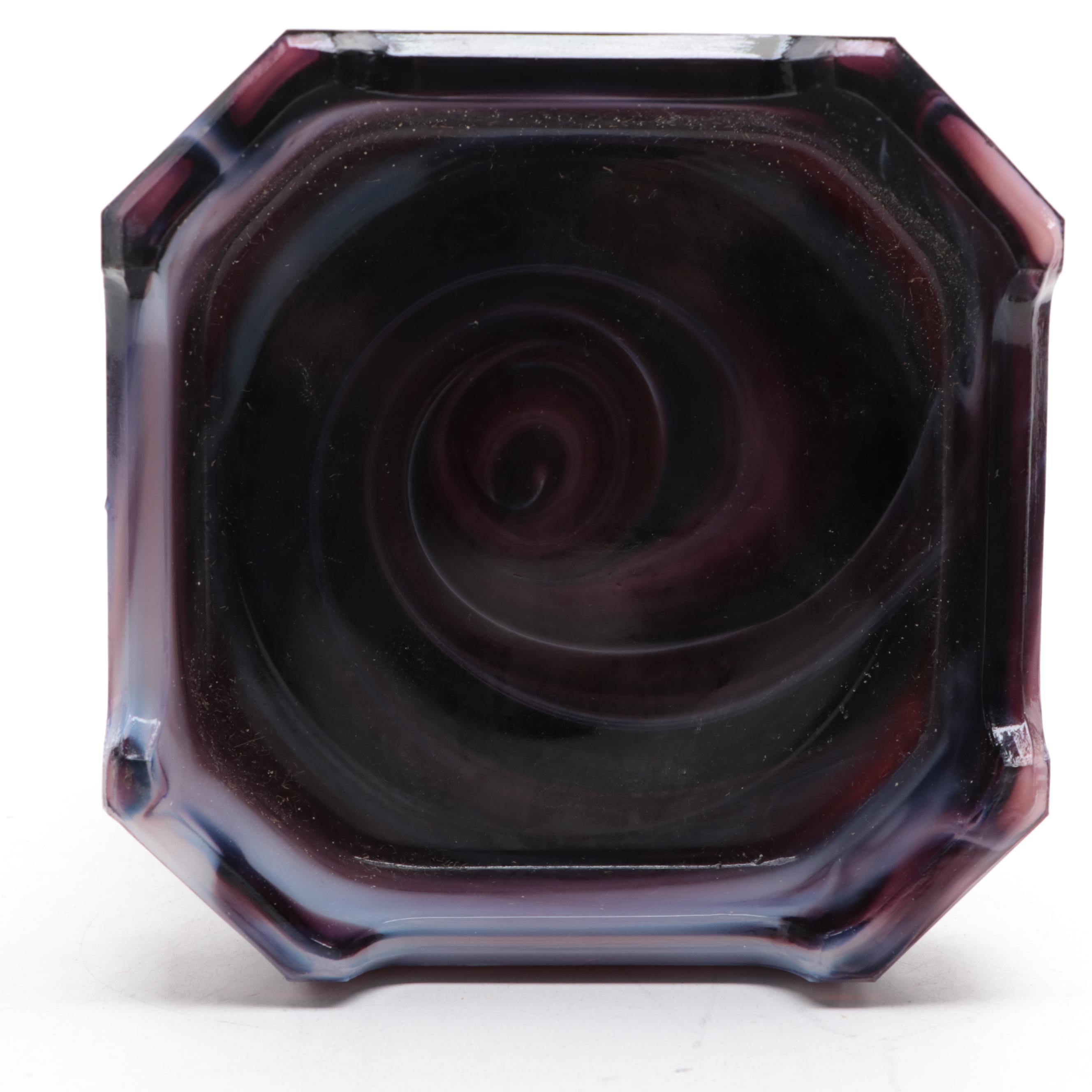 Imperial Amethyst Slag Glass Beehive Jar with Other Mugs, 20th Century