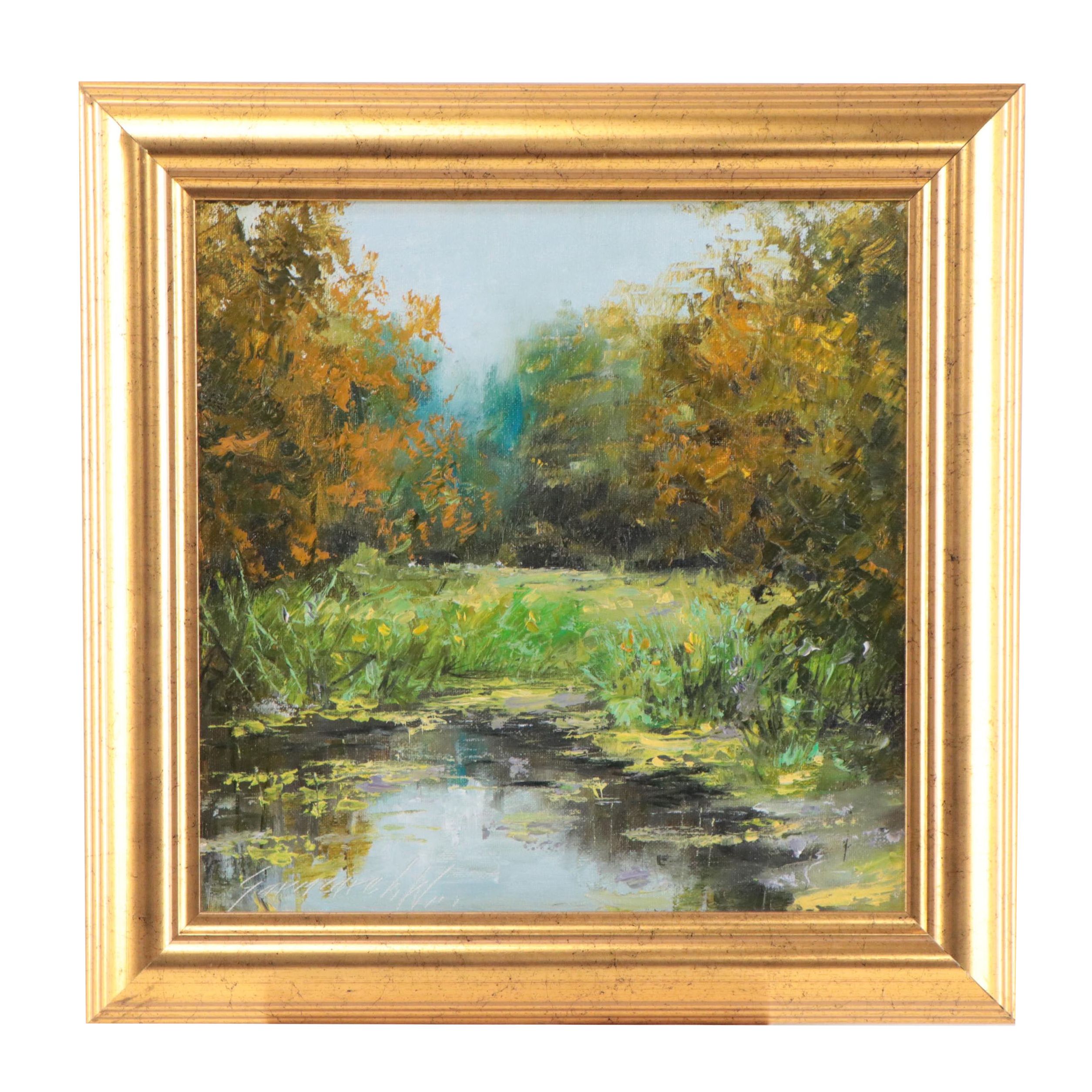 Garncarek Aleksander Landscape Oil Painting "Na Biegu," 2019