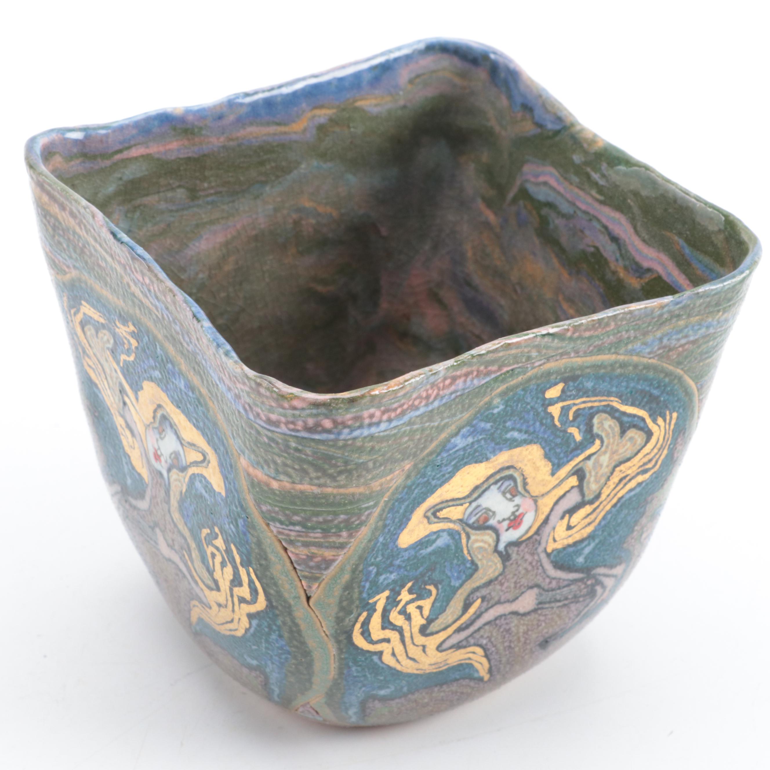 Jane Goslin Peiser Multi-Colored Ceramic Vase