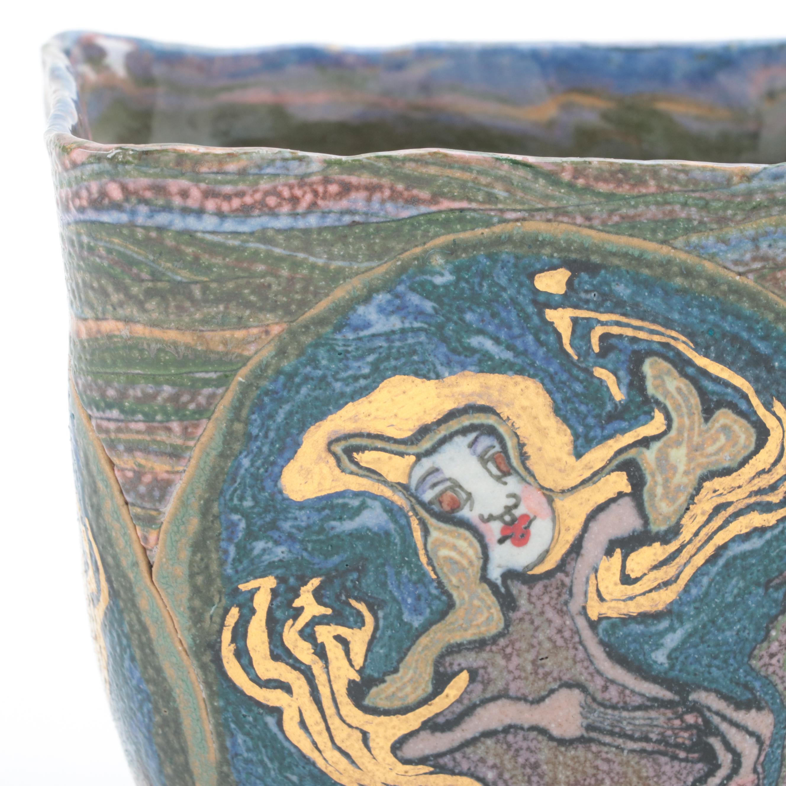 Jane Goslin Peiser Multi-Colored Ceramic Vase